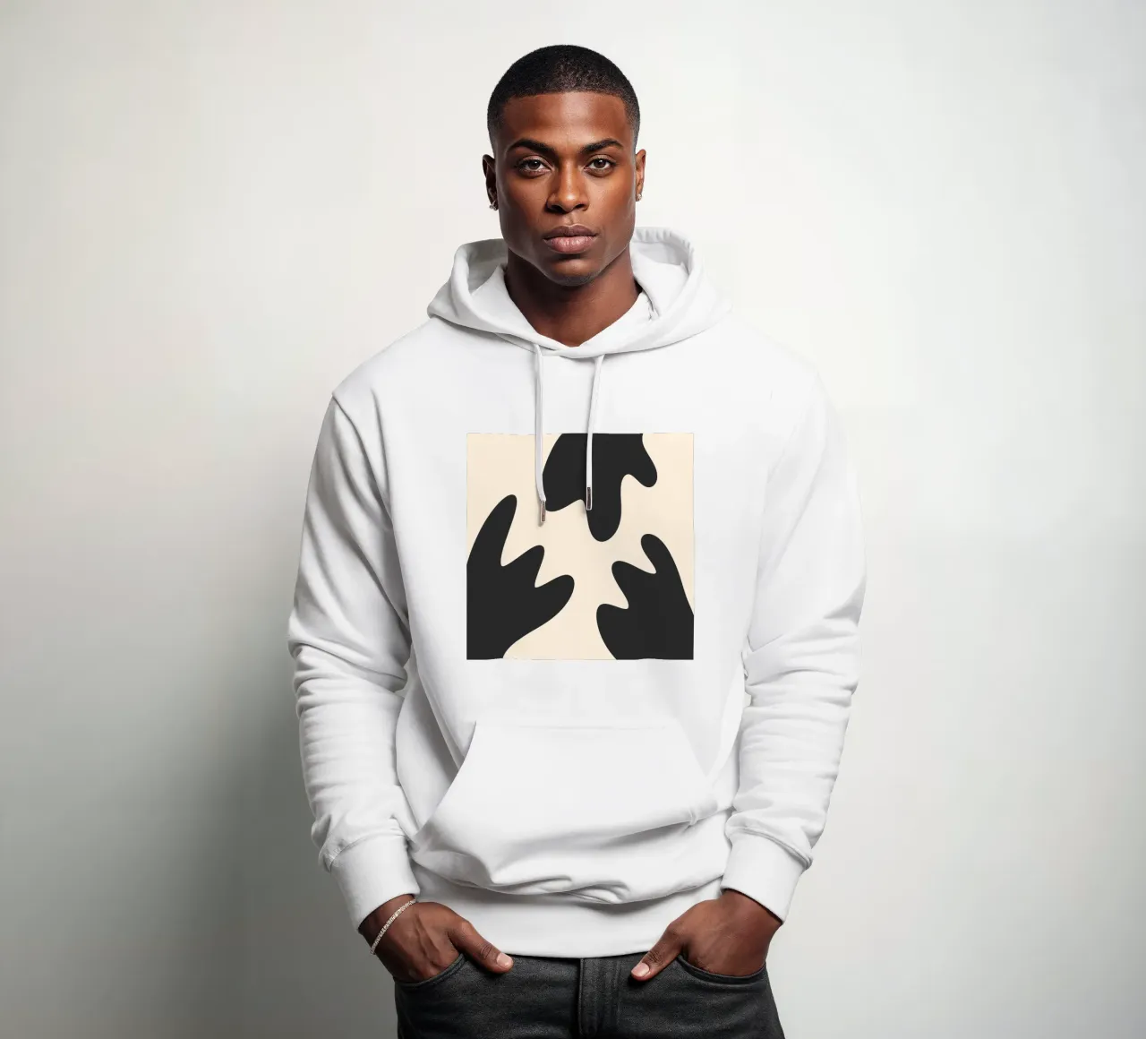 Blob astratti - monocromo 2 felpa con cappuccio da Wackapacka