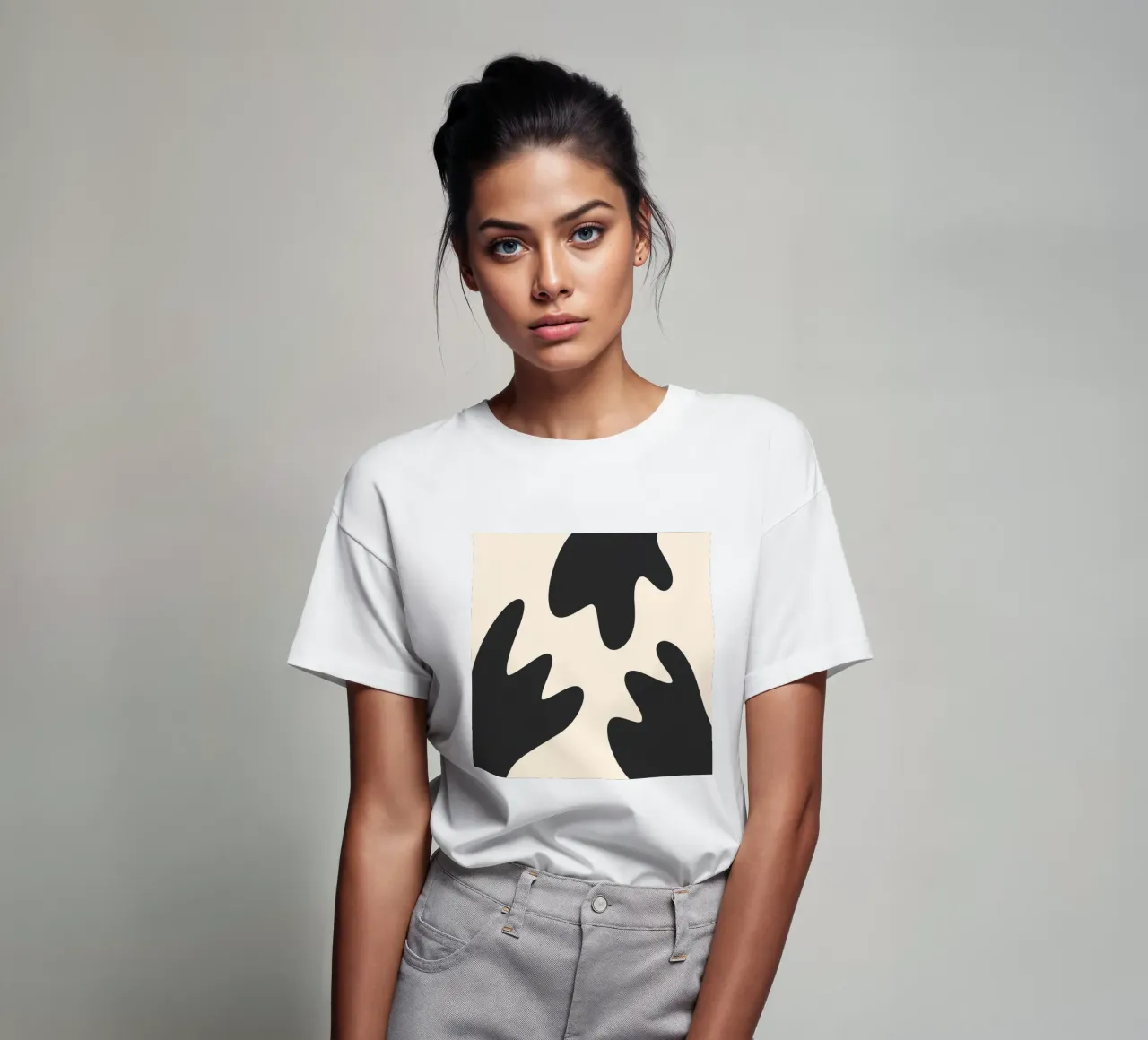 Abstrakte Kleckse - monochrom 2 T-Shirt von Wackapacka