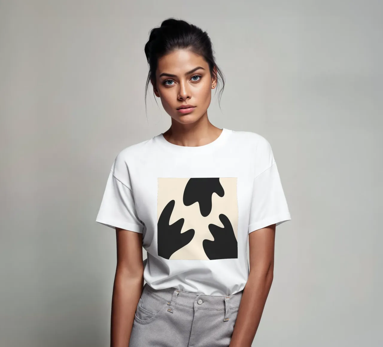 Abstrakte Kleckse - monochrom 2 T-Shirt von Wackapacka
