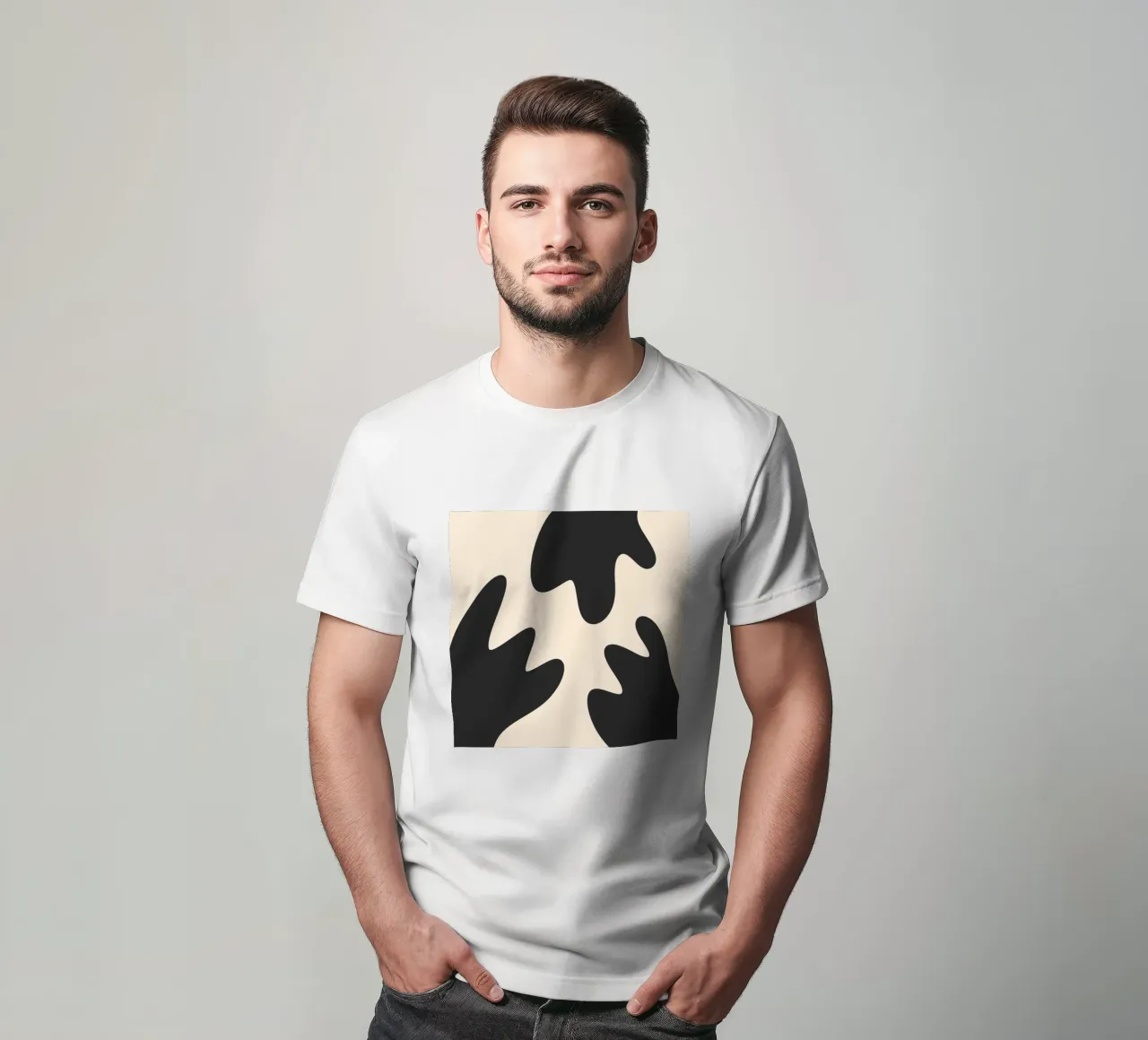 Abstrakte Kleckse - monochrom 2 T-Shirt von Wackapacka