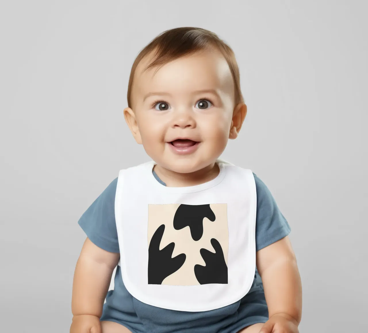 Abstract blobs - monochrome 2 baby bib by Wackapacka