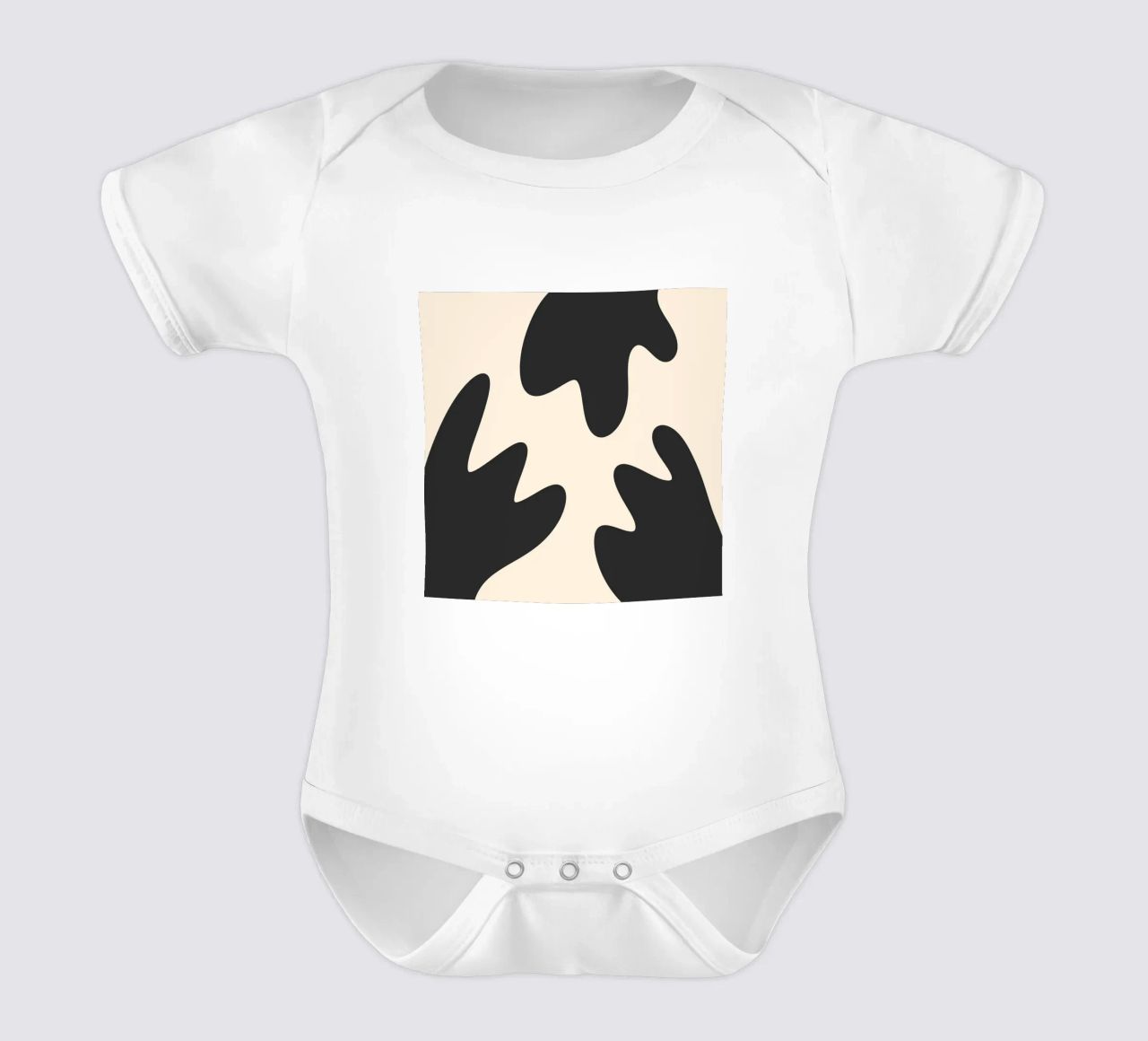 Abstract blobs - monochrome 2 short-sleeve baby romper by Wackapacka