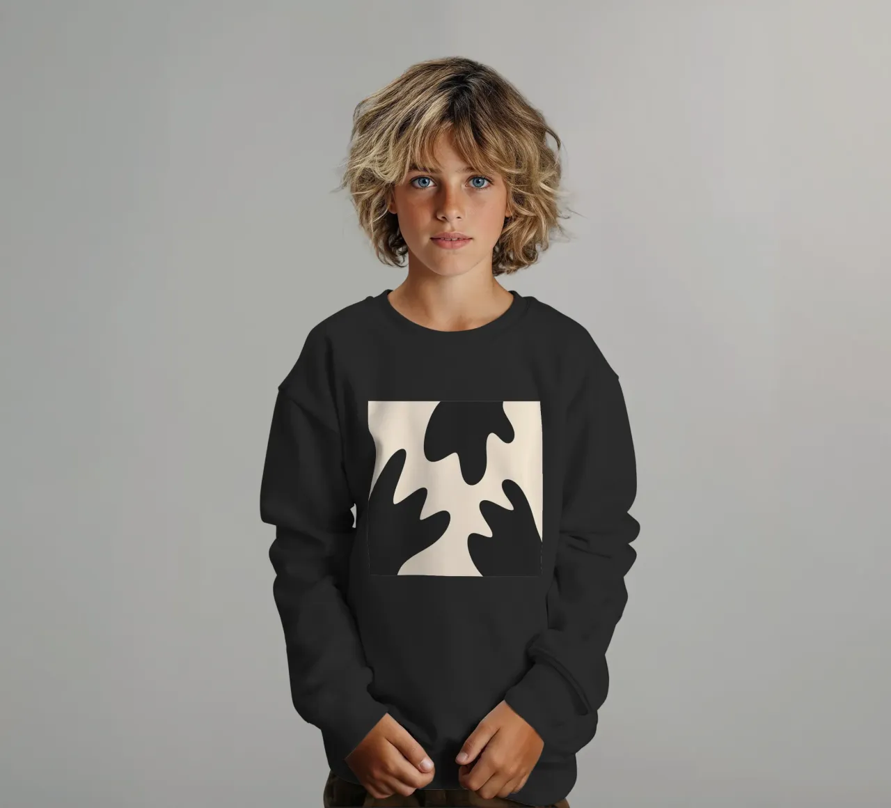 Abstrakte Kleckse - monochrom 2 Kinder Sweatshirt von Wackapacka