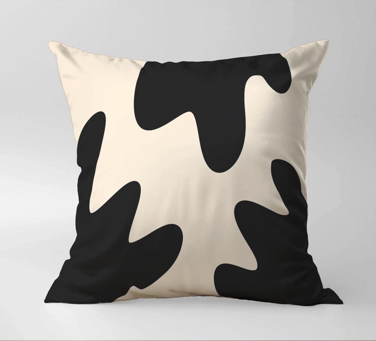 Abstract blobs - monochrome 2 decorative cushion by Wackapacka