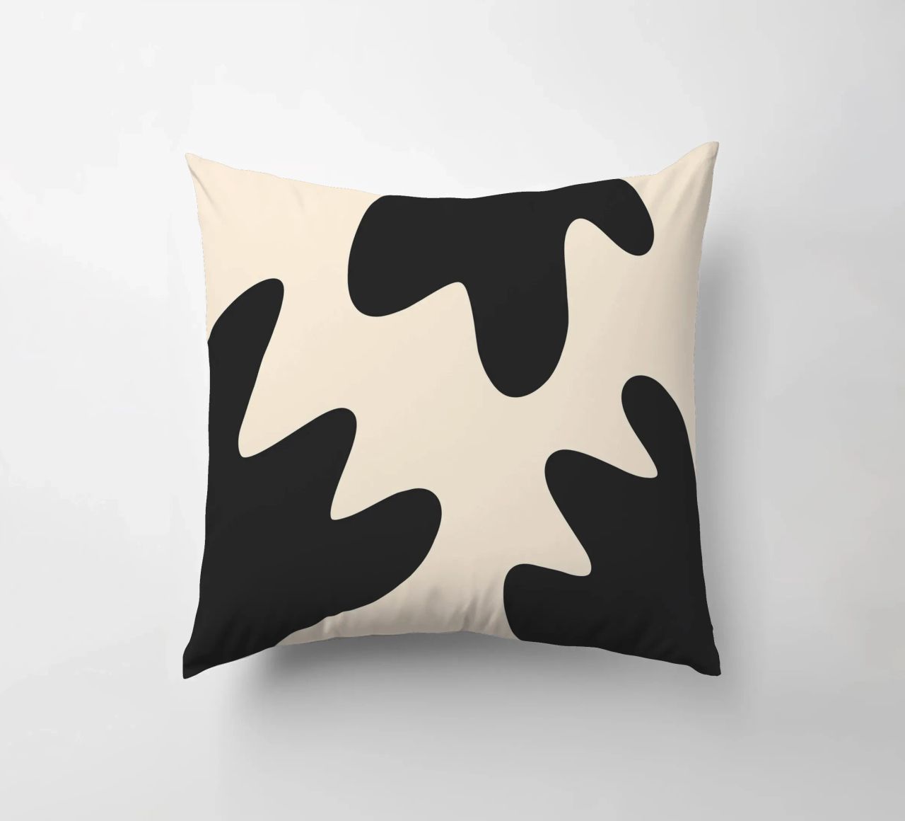 Abstract blobs - monochrome 2 decorative cushion by Wackapacka