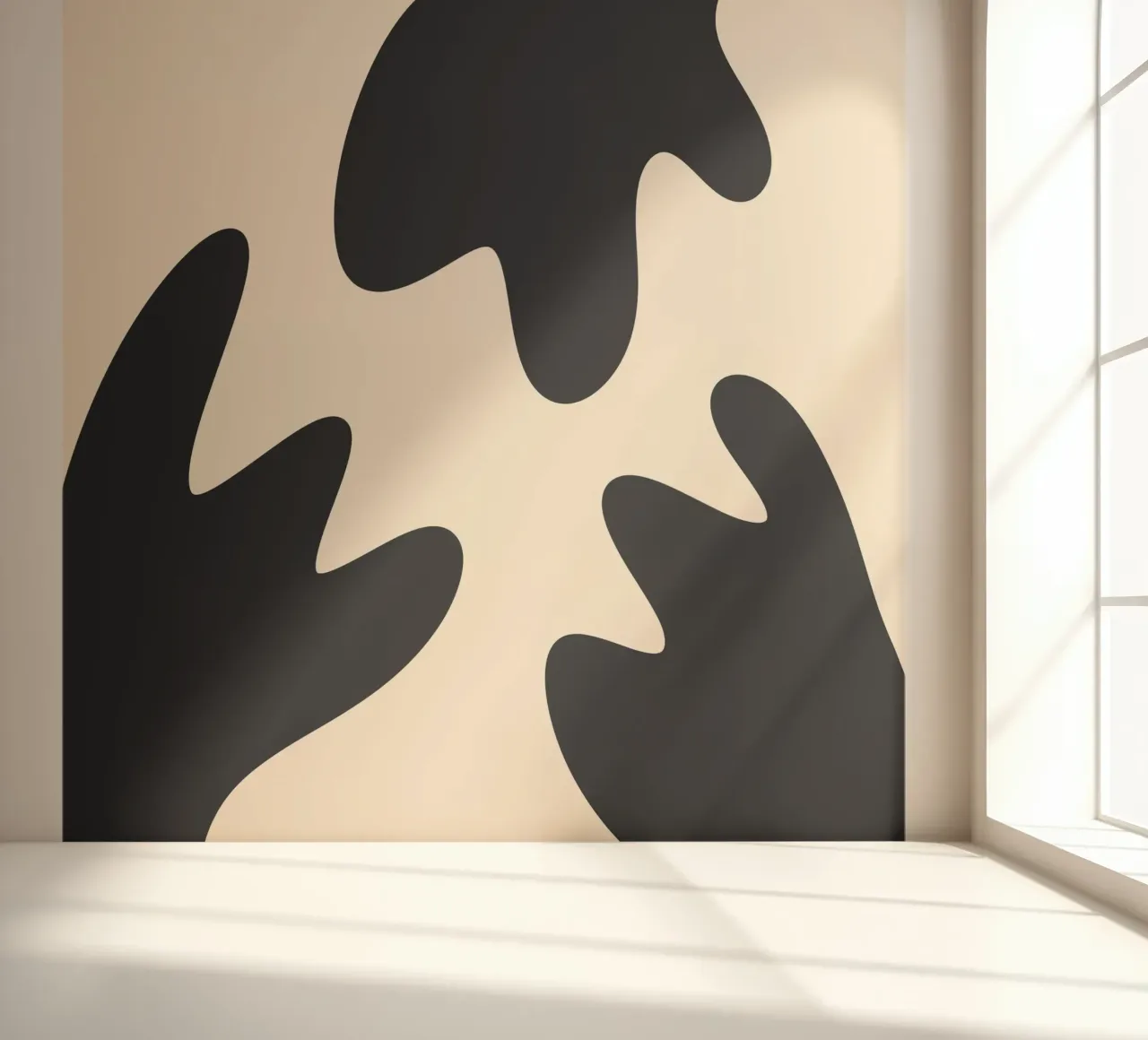Abstracte klodders - monochroom 2 fotobehang van Wackapacka