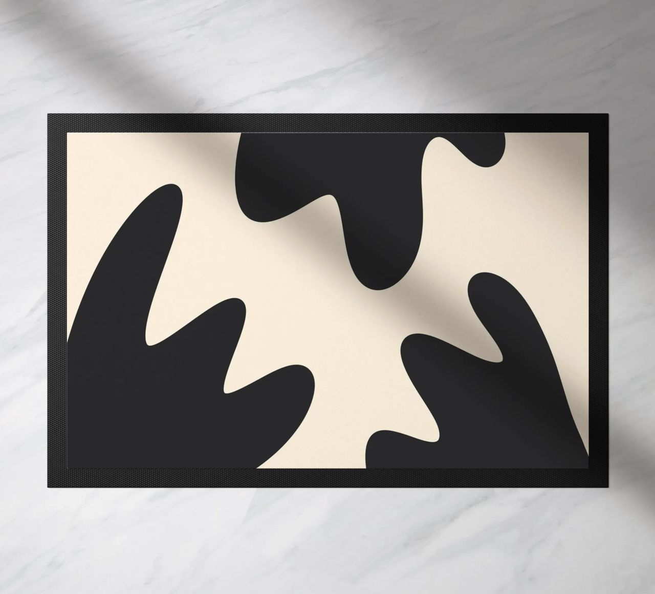 Abstract blobs - monochrome 2 doormat by Wackapacka