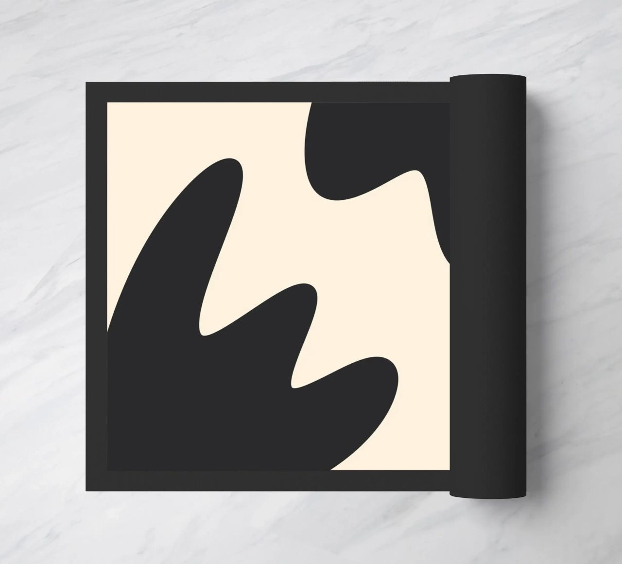 Abstract blobs - monochrome 2 doormat by Wackapacka