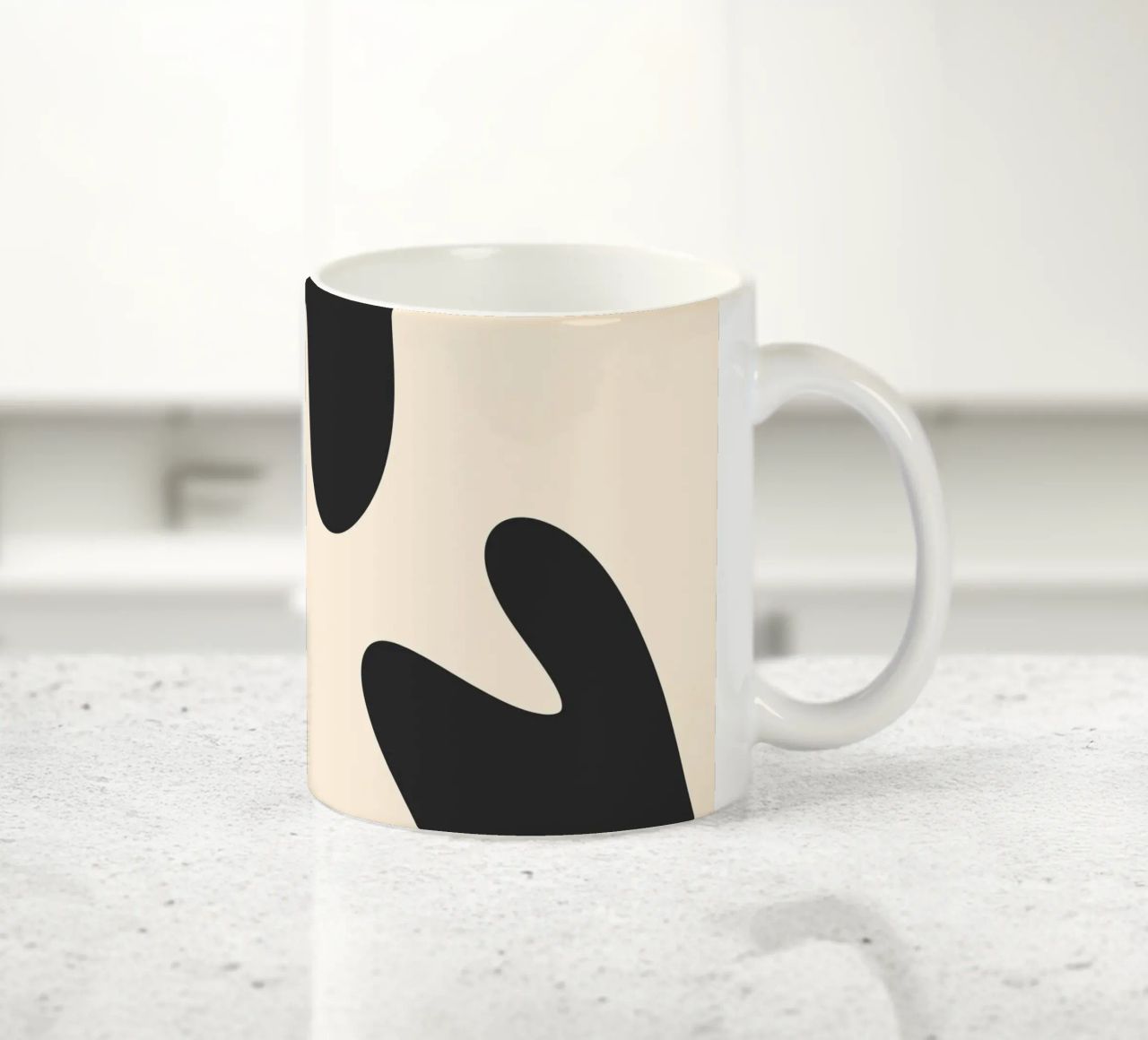 Abstract blobs - monochrome 2 ceramic mug by Wackapacka