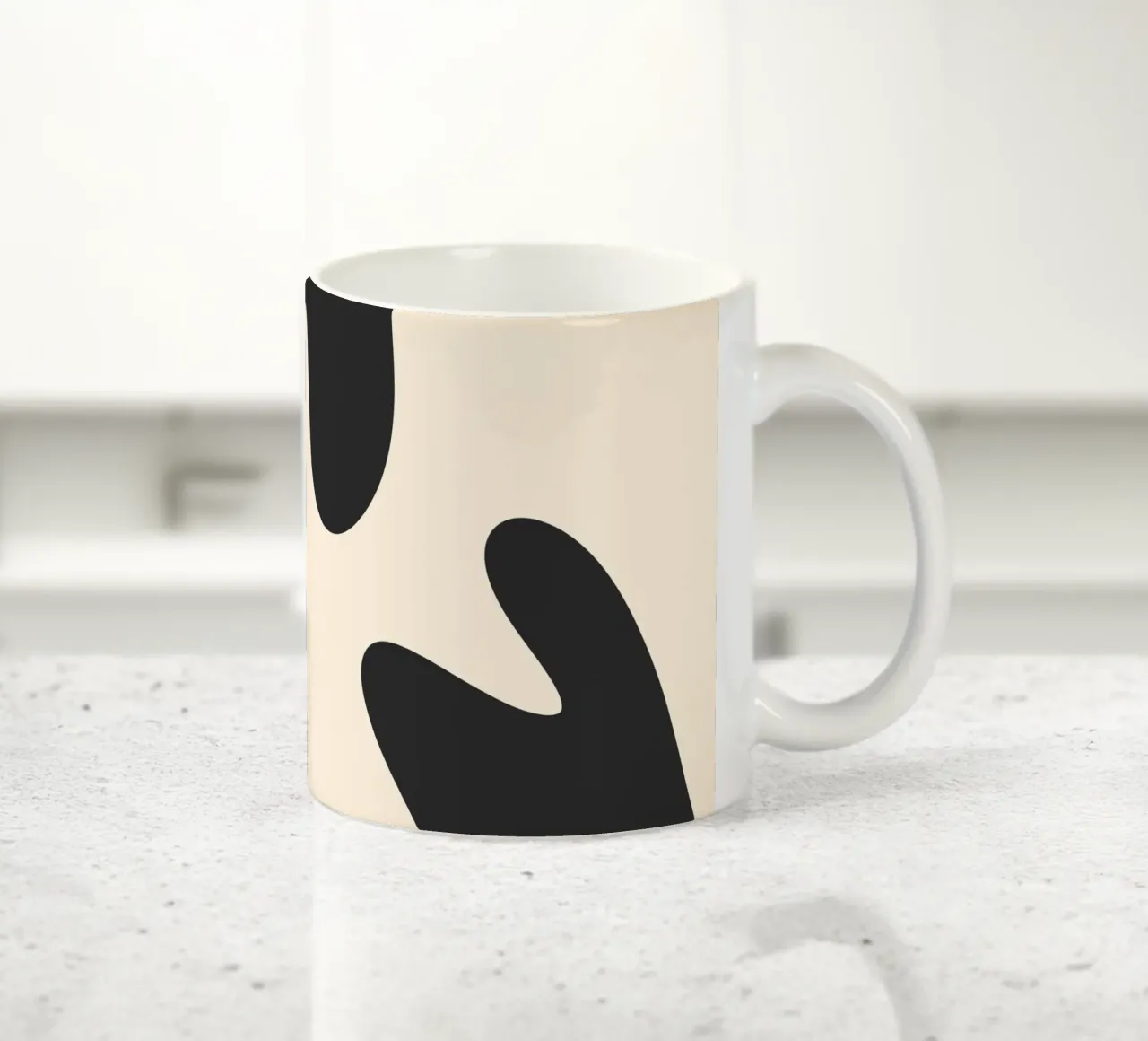 Abstrakte Kleckse - monochrom 2 Keramik Tasse von Wackapacka