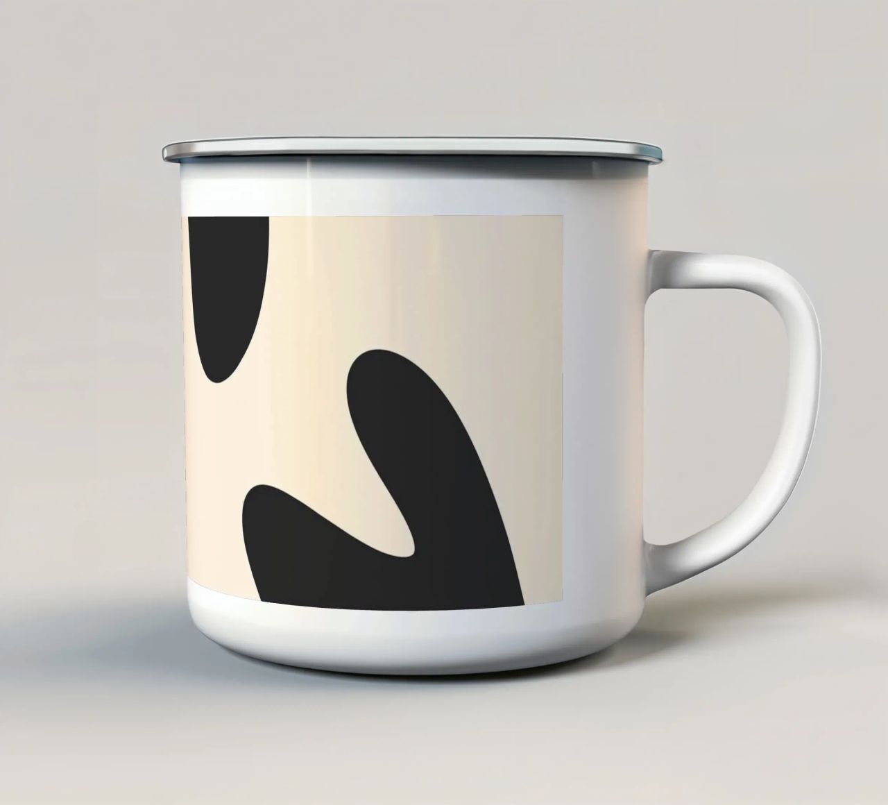 Abstract blobs - monochrome 2 enamel mug by Wackapacka