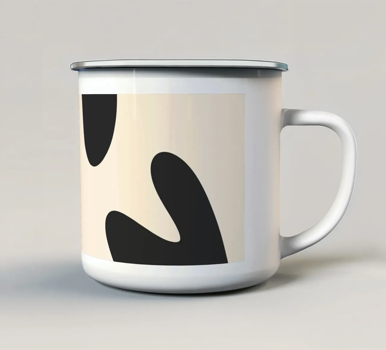 Abstrakte Kleckse - monochrom 2 Emaille Tasse von Wackapacka