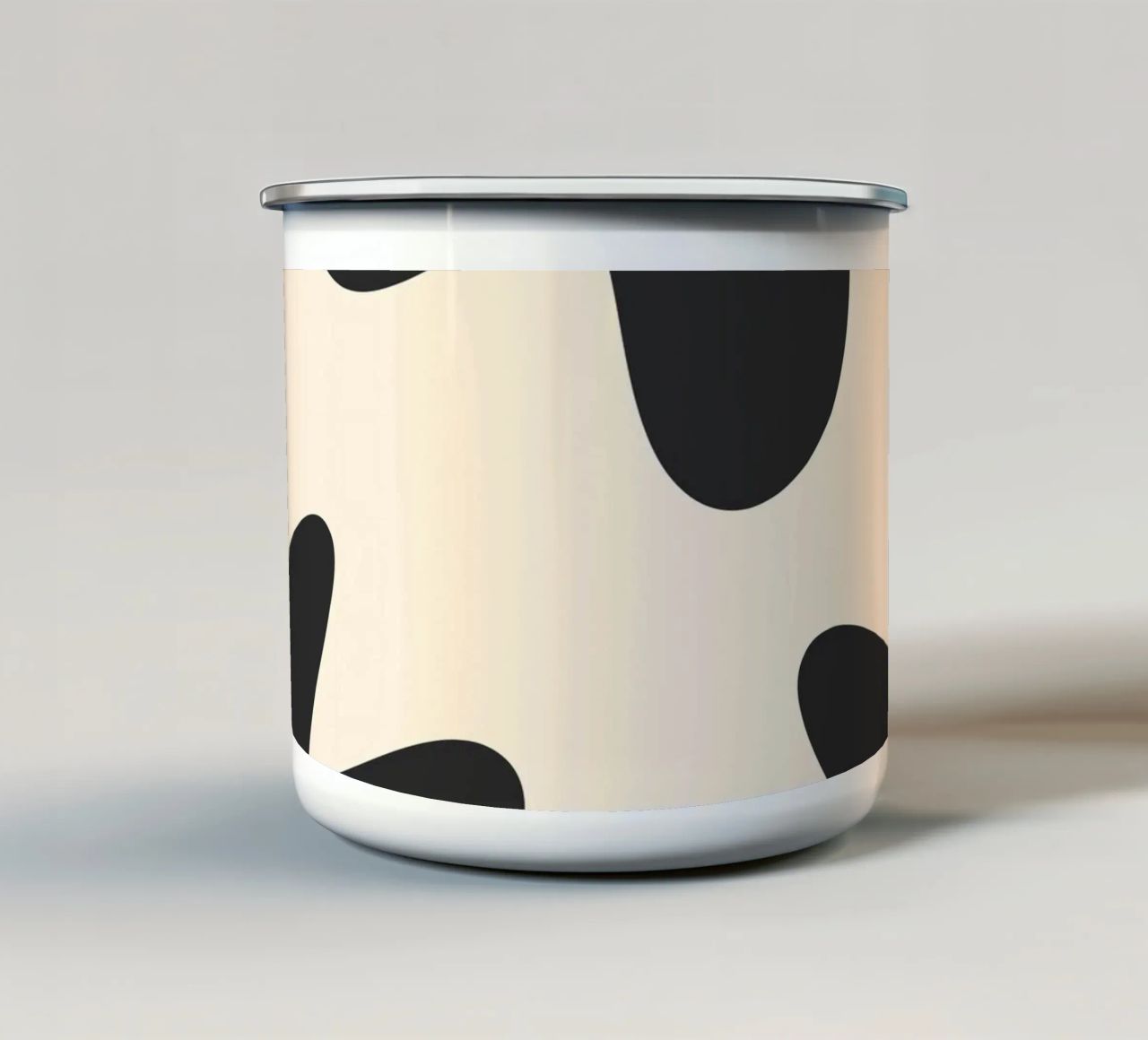 Abstract blobs - monochrome 2 enamel mug by Wackapacka