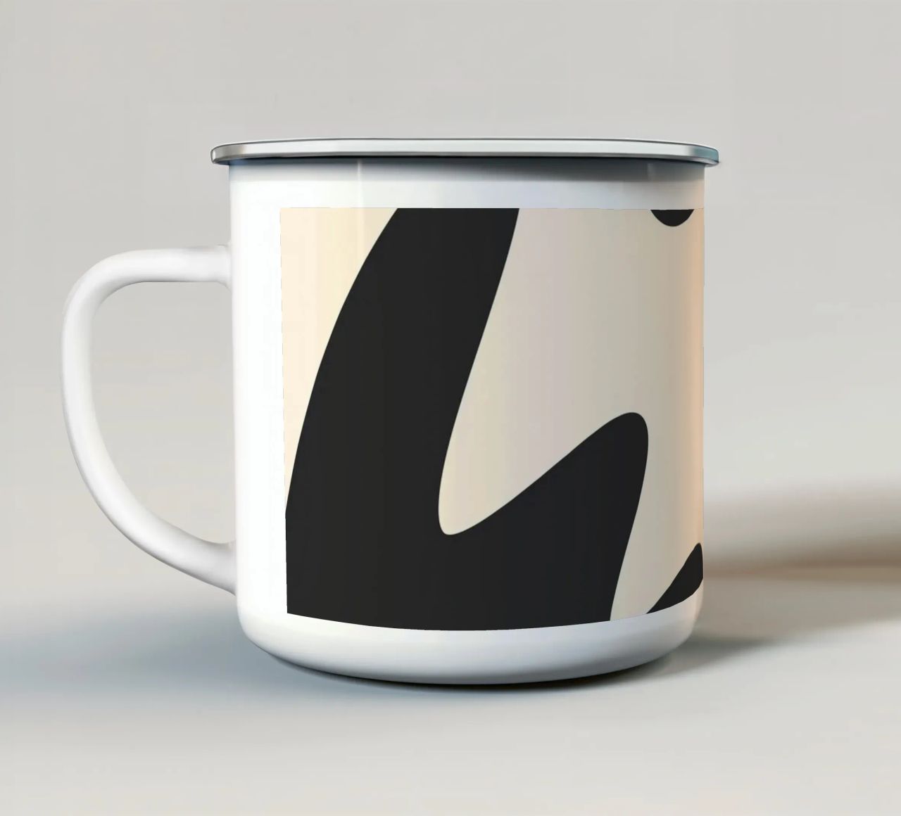Abstract blobs - monochrome 2 enamel mug by Wackapacka