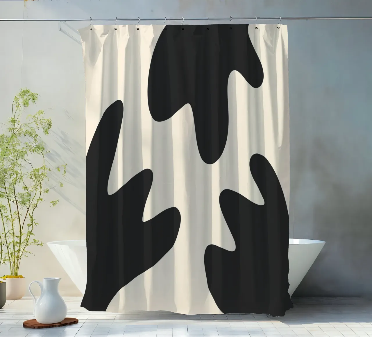 Blob astratti - monocromo 2 tenda da doccia da Wackapacka