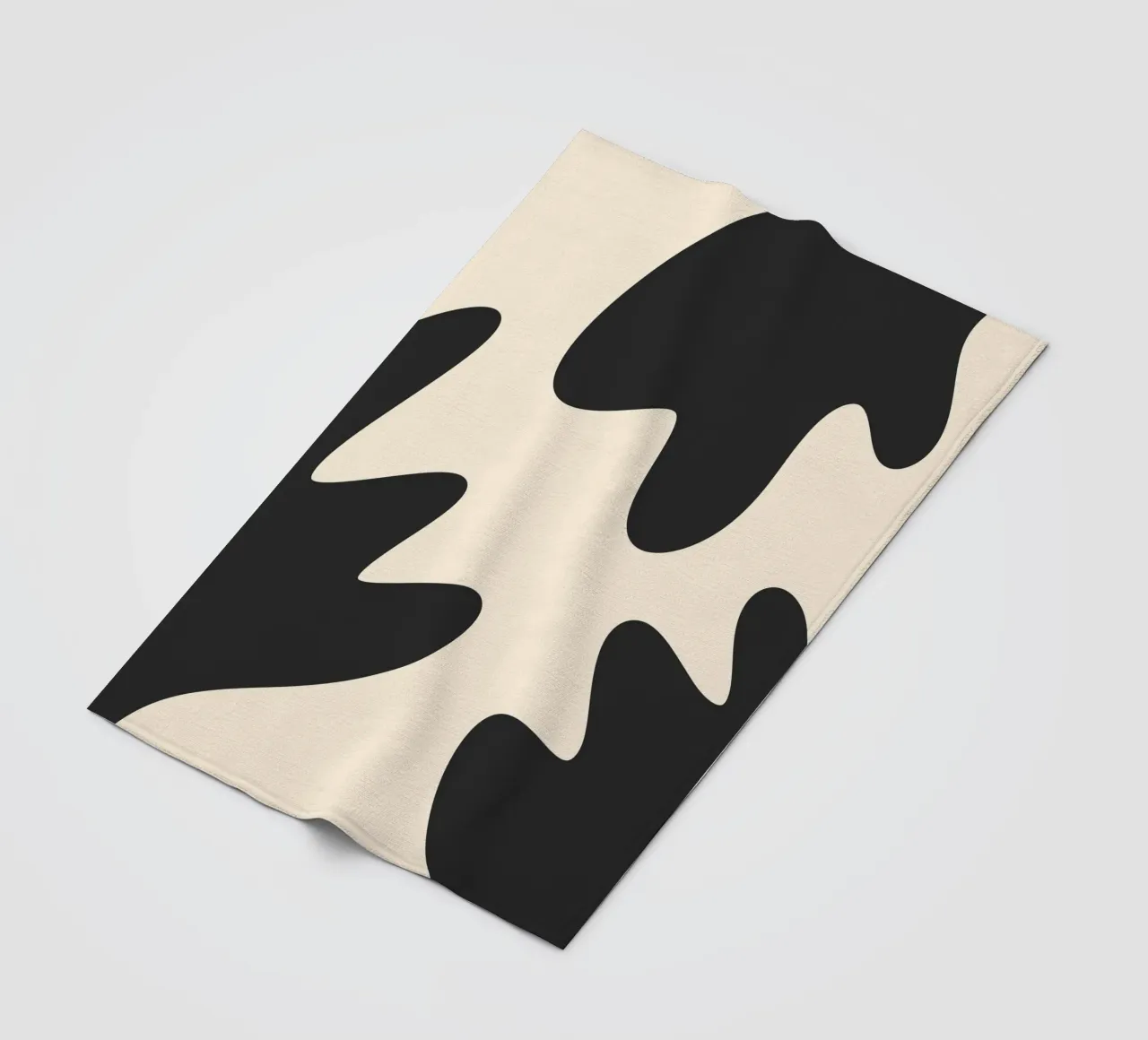 Abstract blobs - monochrome 2 fleece blanket by Wackapacka