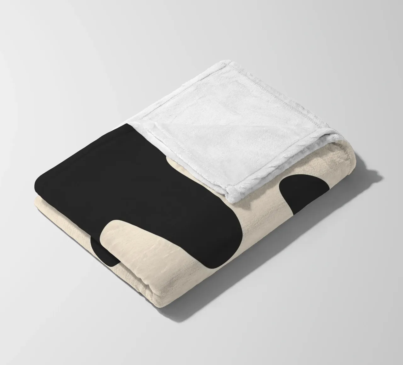 Abstract blobs - monochrome 2 fleece blanket by Wackapacka