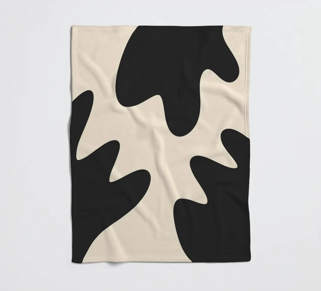 Abstract blobs - monochrome 2 fleece blanket by Wackapacka
