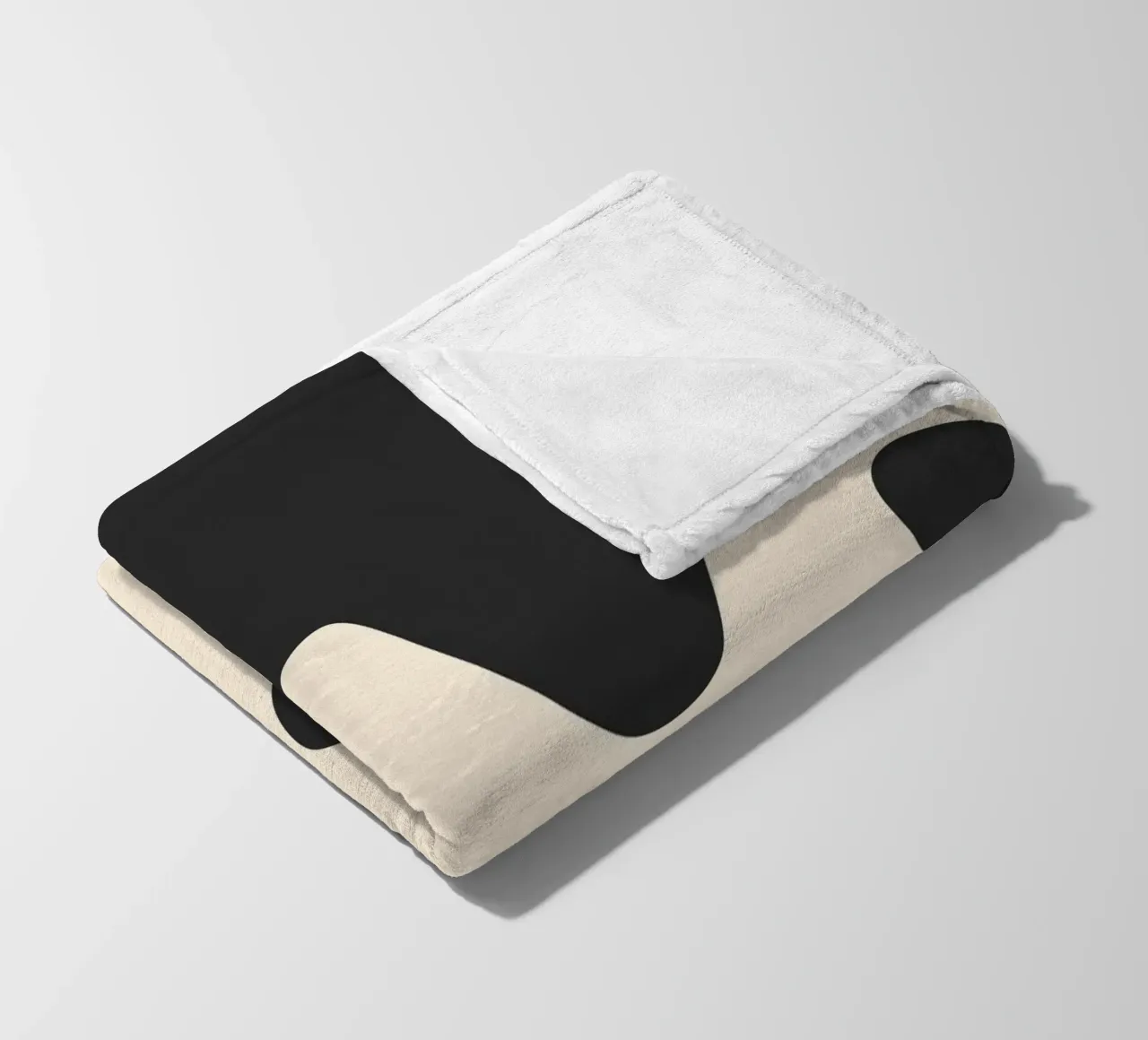 Abstract blobs - monochrome 2 fleece blanket by Wackapacka