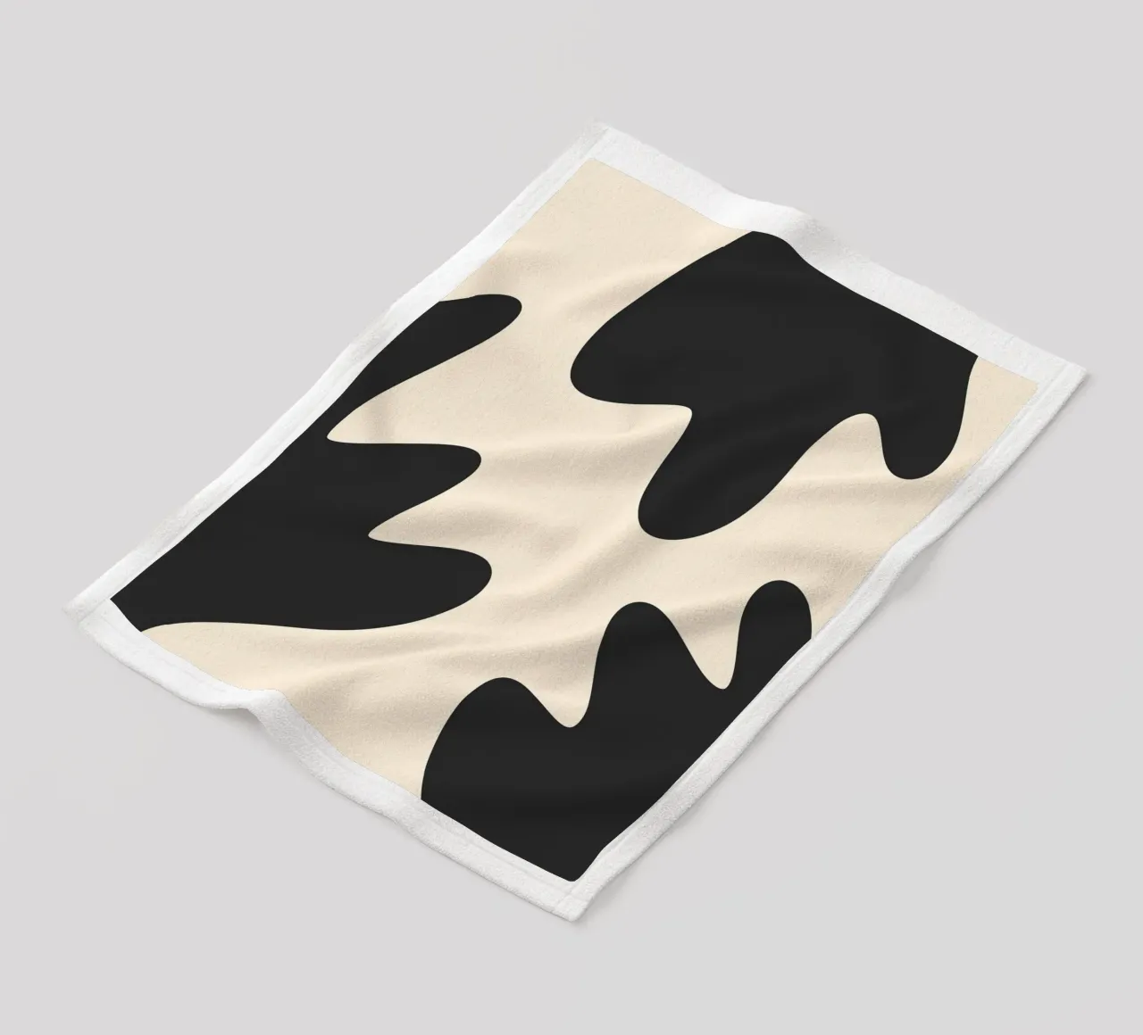 Abstract blobs - monochrome 2 fleece blanket by Wackapacka