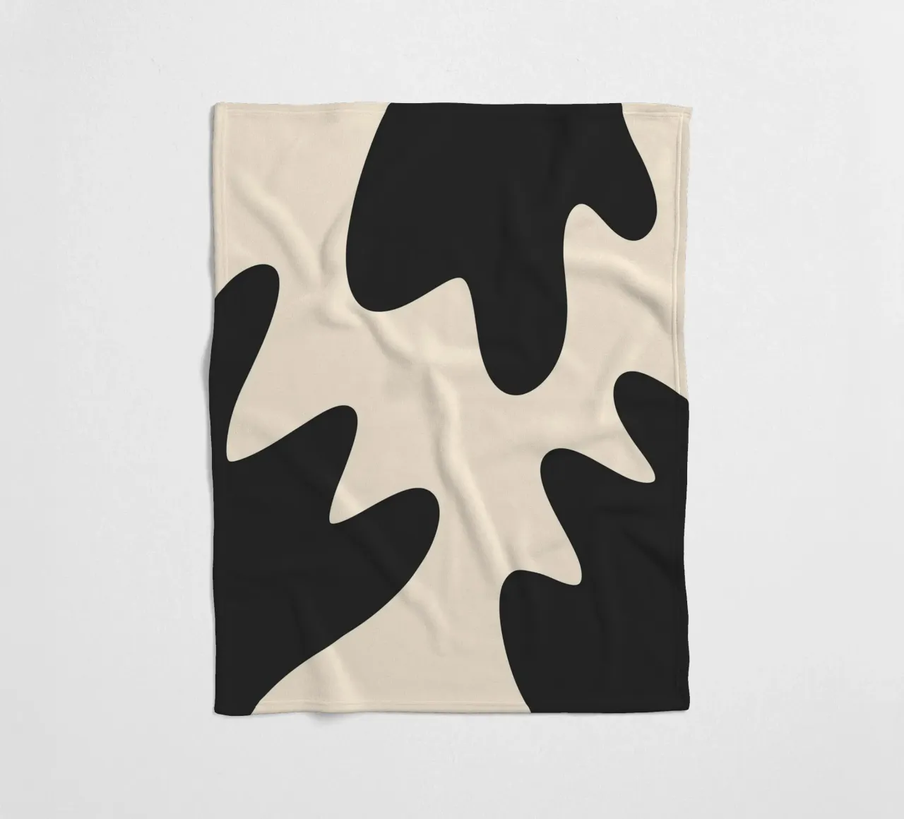 Abstract blobs - monochrome 2 fleece blanket by Wackapacka