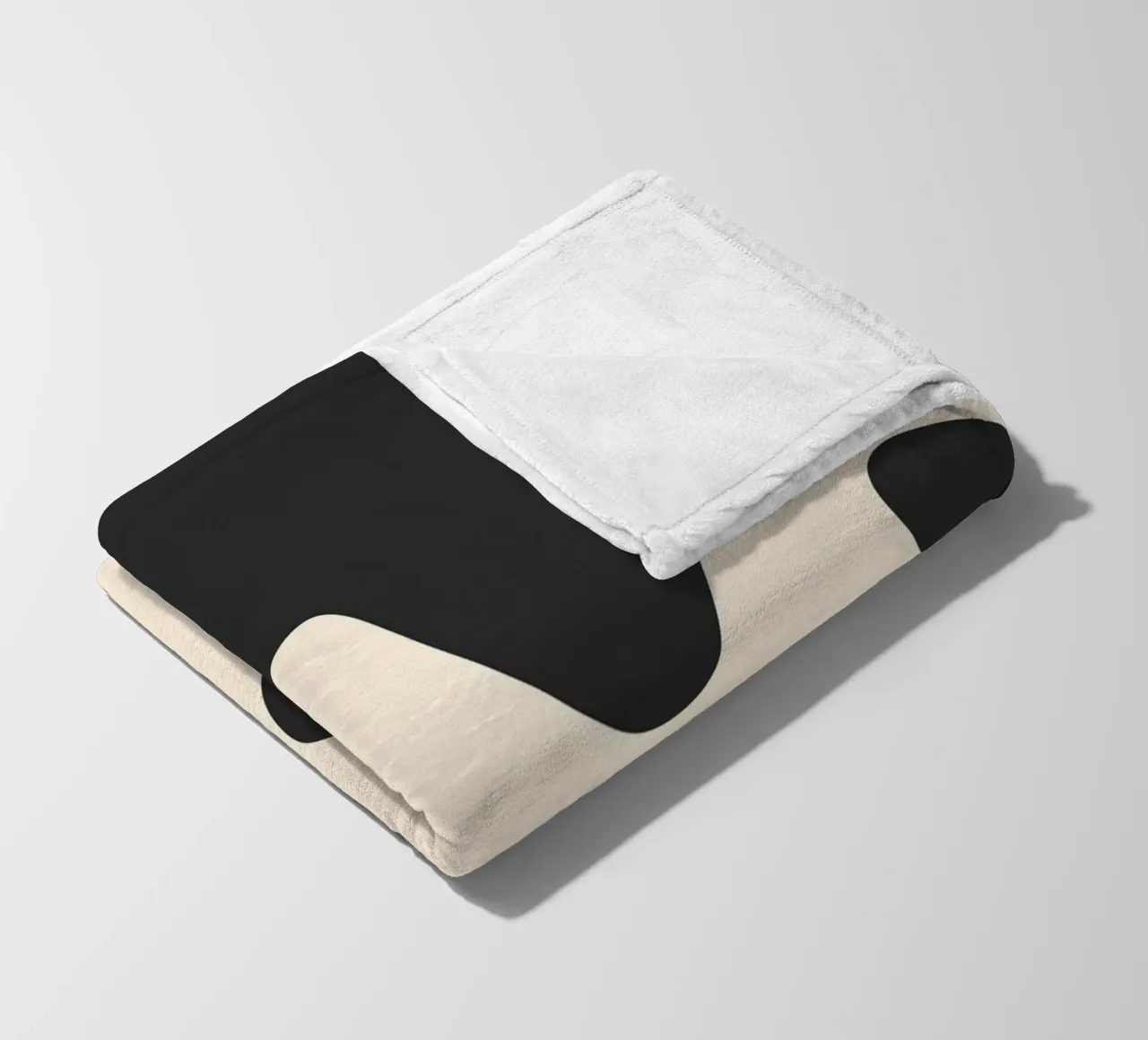 Abstract blobs - monochrome 2 fleece blanket by Wackapacka