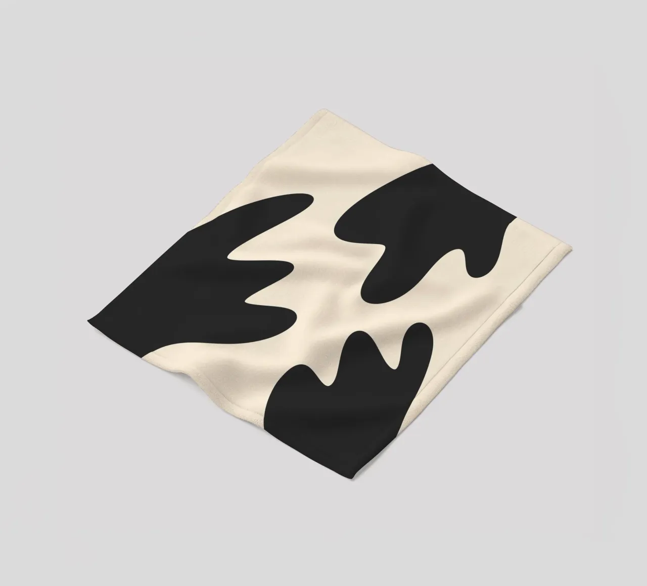 Abstract blobs - monochrome 2 fleece blanket by Wackapacka