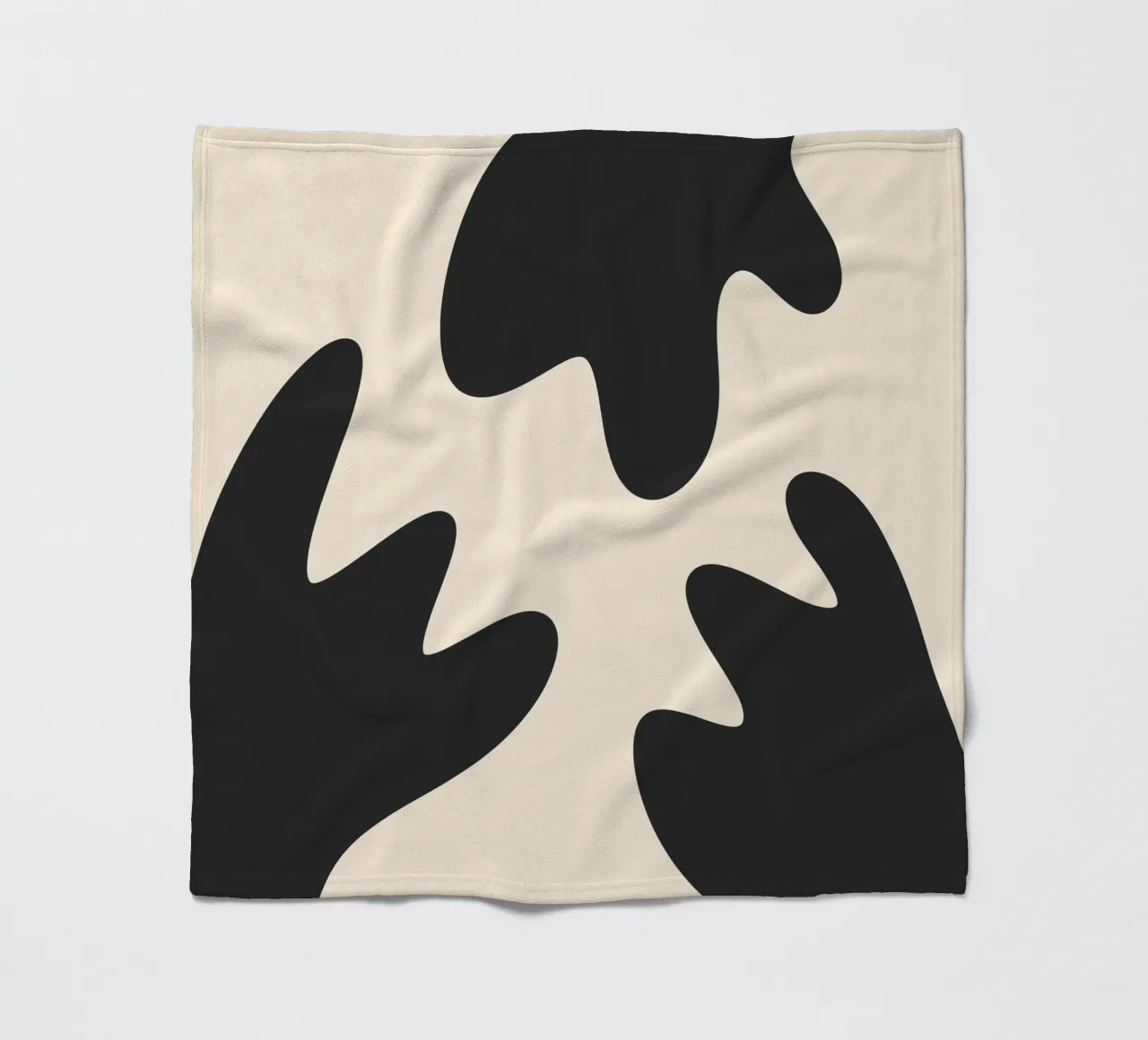 Abstract blobs - monochrome 2 fleece blanket by Wackapacka