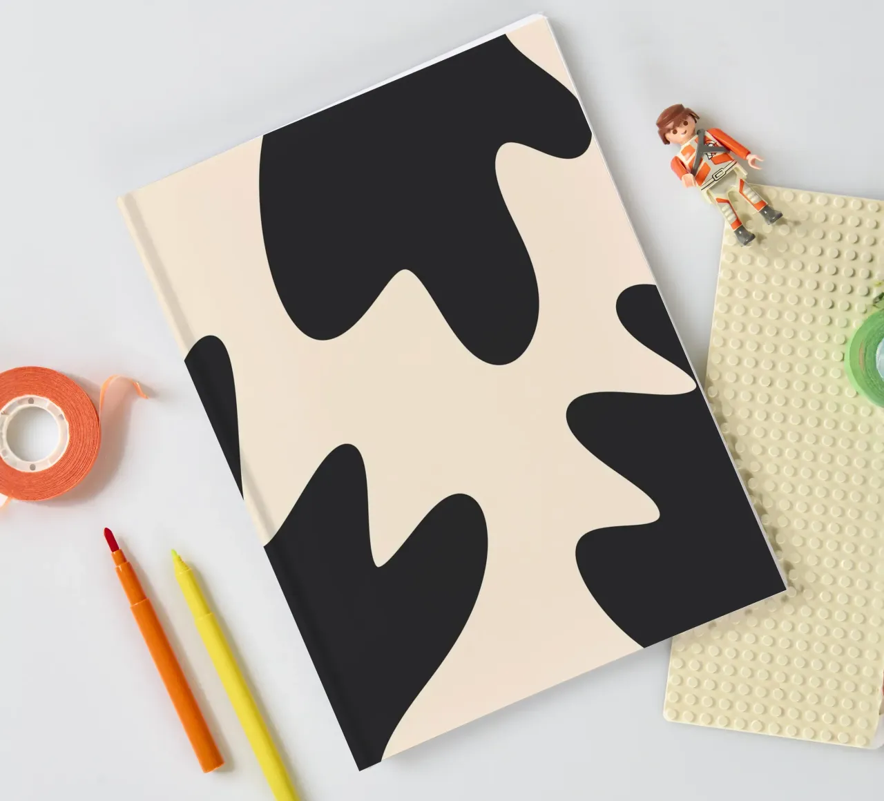 Abstrakte Kleckse - monochrom 2 Notizbuch von Wackapacka