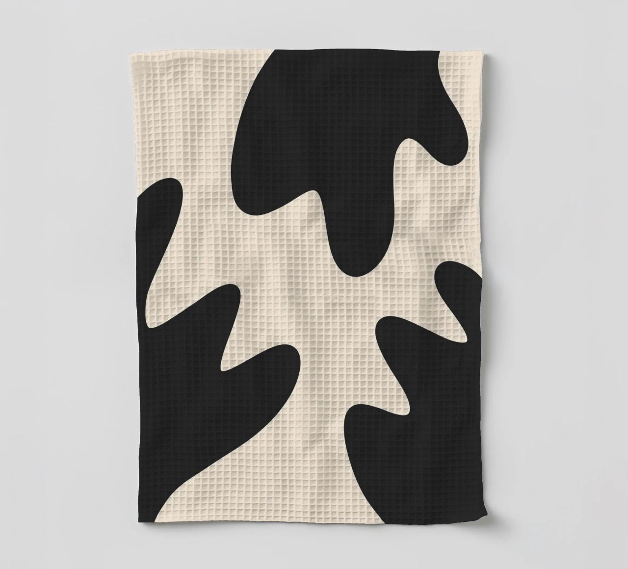 Abstract blobs - monochrome 2 tea towel by Wackapacka