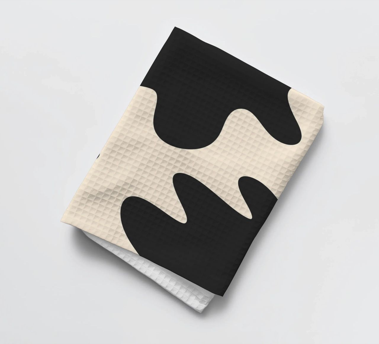 Abstract blobs - monochrome 2 tea towel by Wackapacka