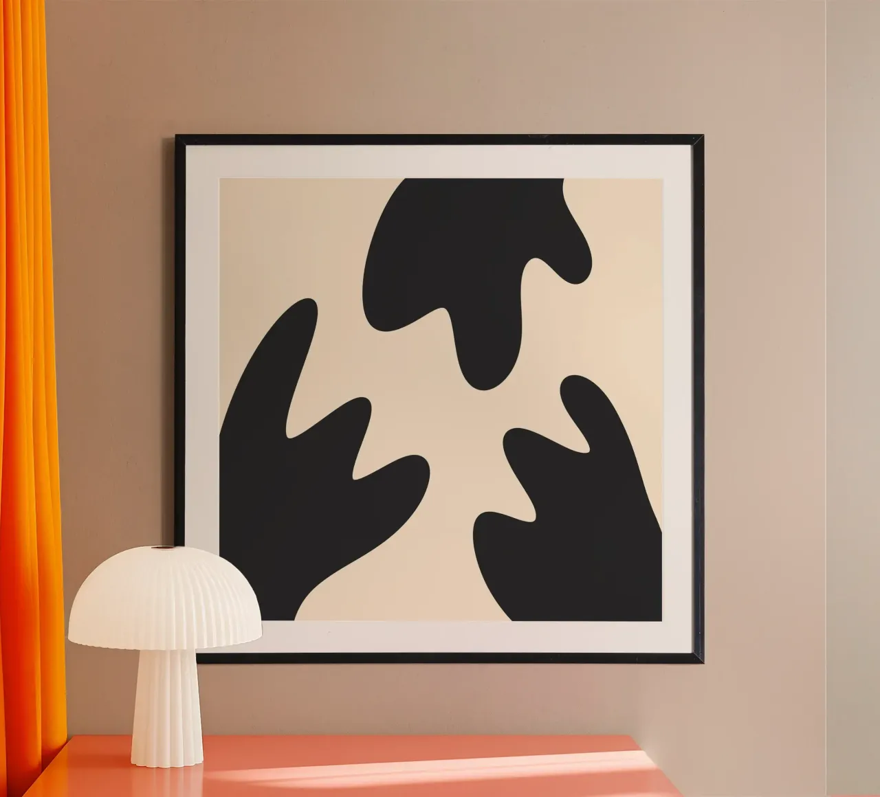 Abstracte klodders - monochroom 2 poster van Wackapacka