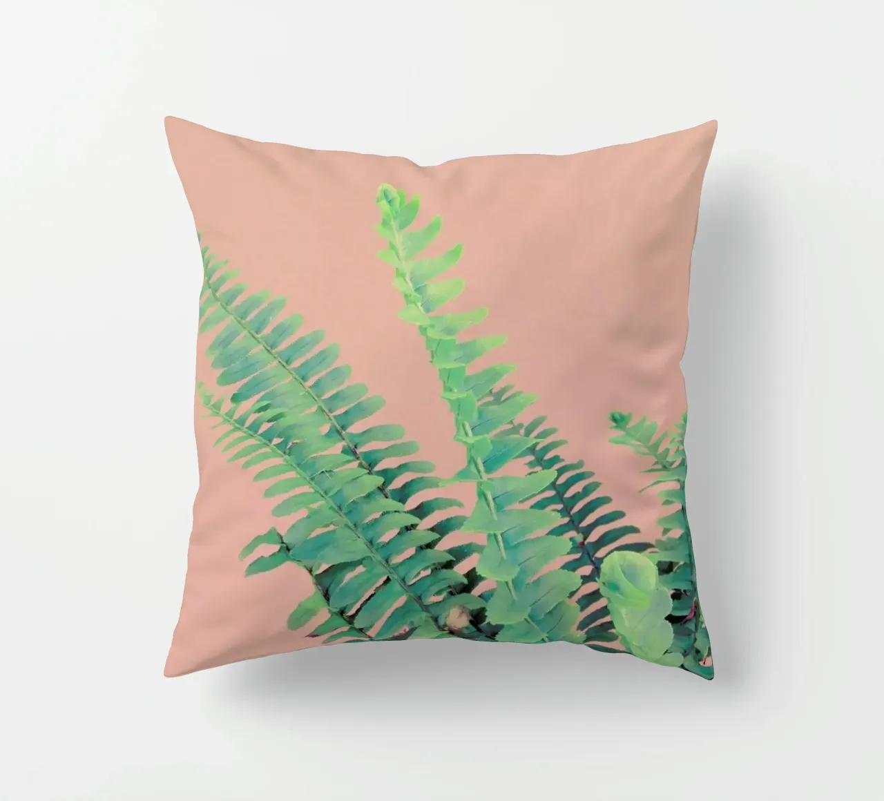 Ferns on Blush Prints cuscino da cafelab