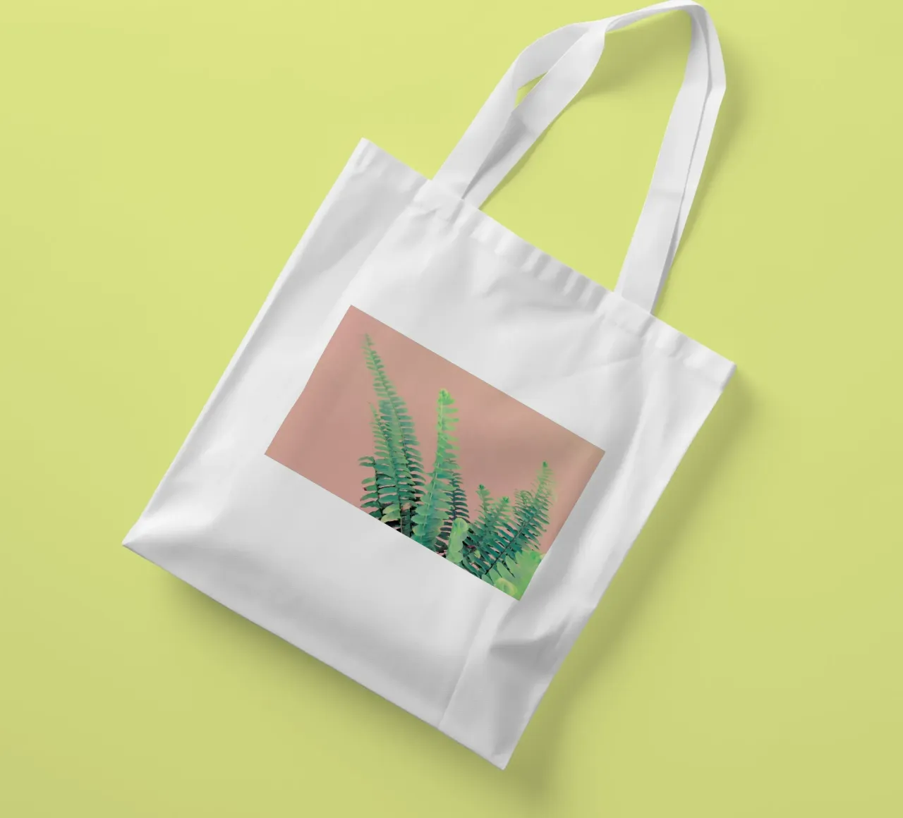 Ferns on Blush Prints borsa in juta da cafelab