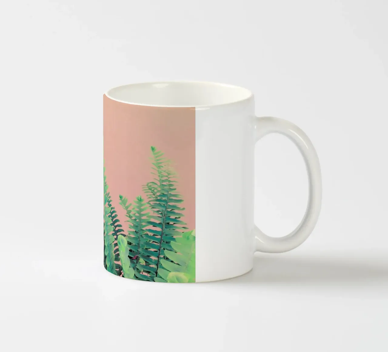Ferns on Blush Prints tazza in ceramica da cafelab