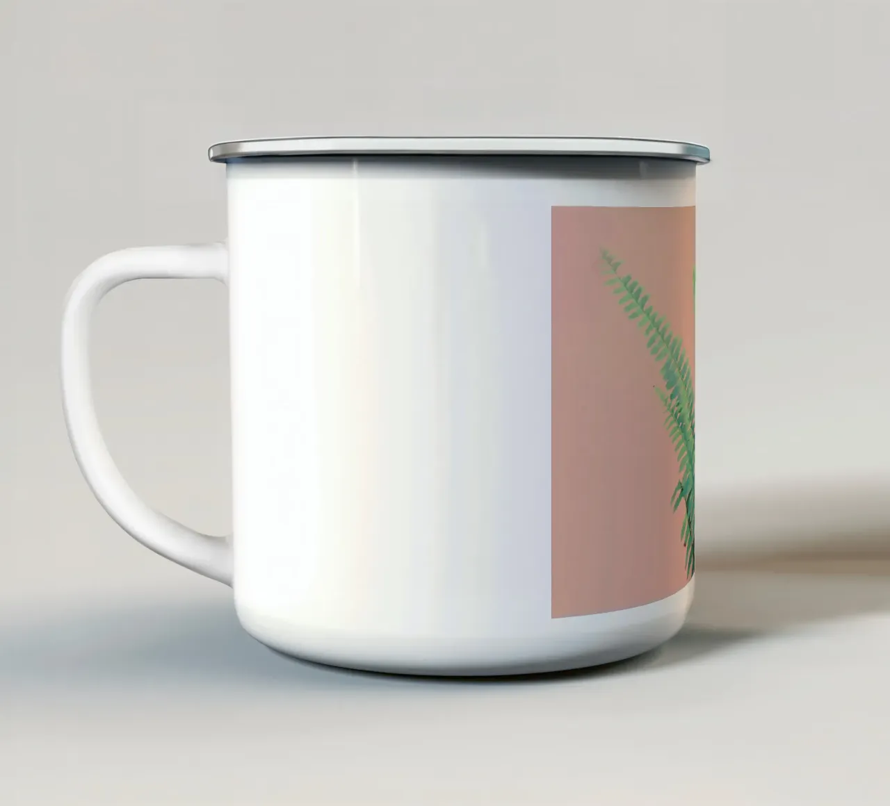Ferns on Blush Prints tazza in smalto da cafelab