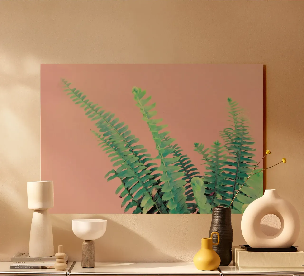 Ferns on Blush Prints plexiglass da cafelab