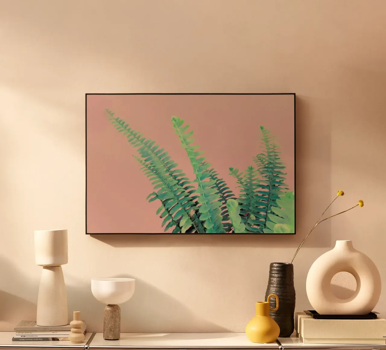Ferns on Blush Prints alluminio dibond da cafelab