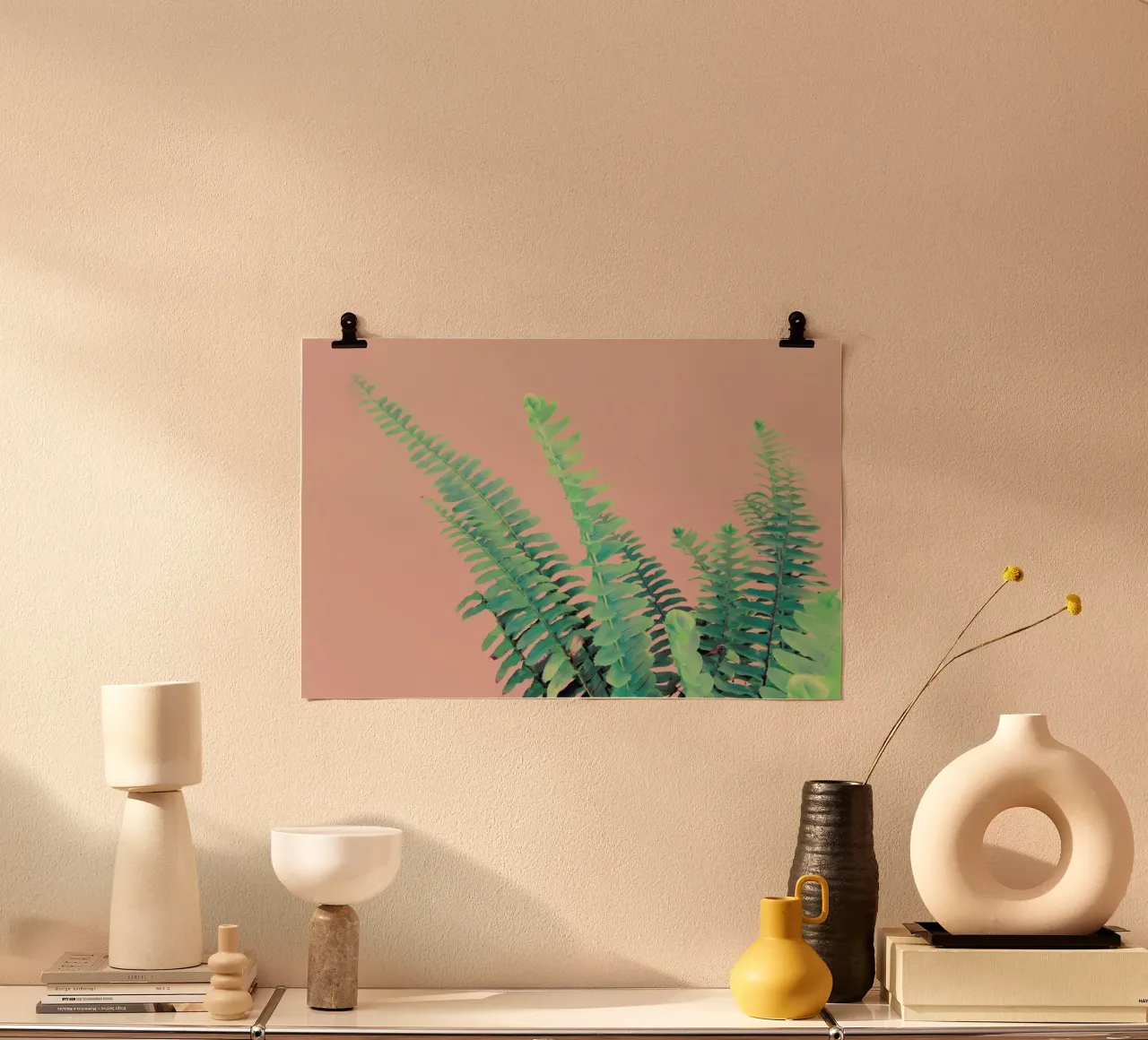 Ferns on Blush Prints carta hahnemühle da cafelab