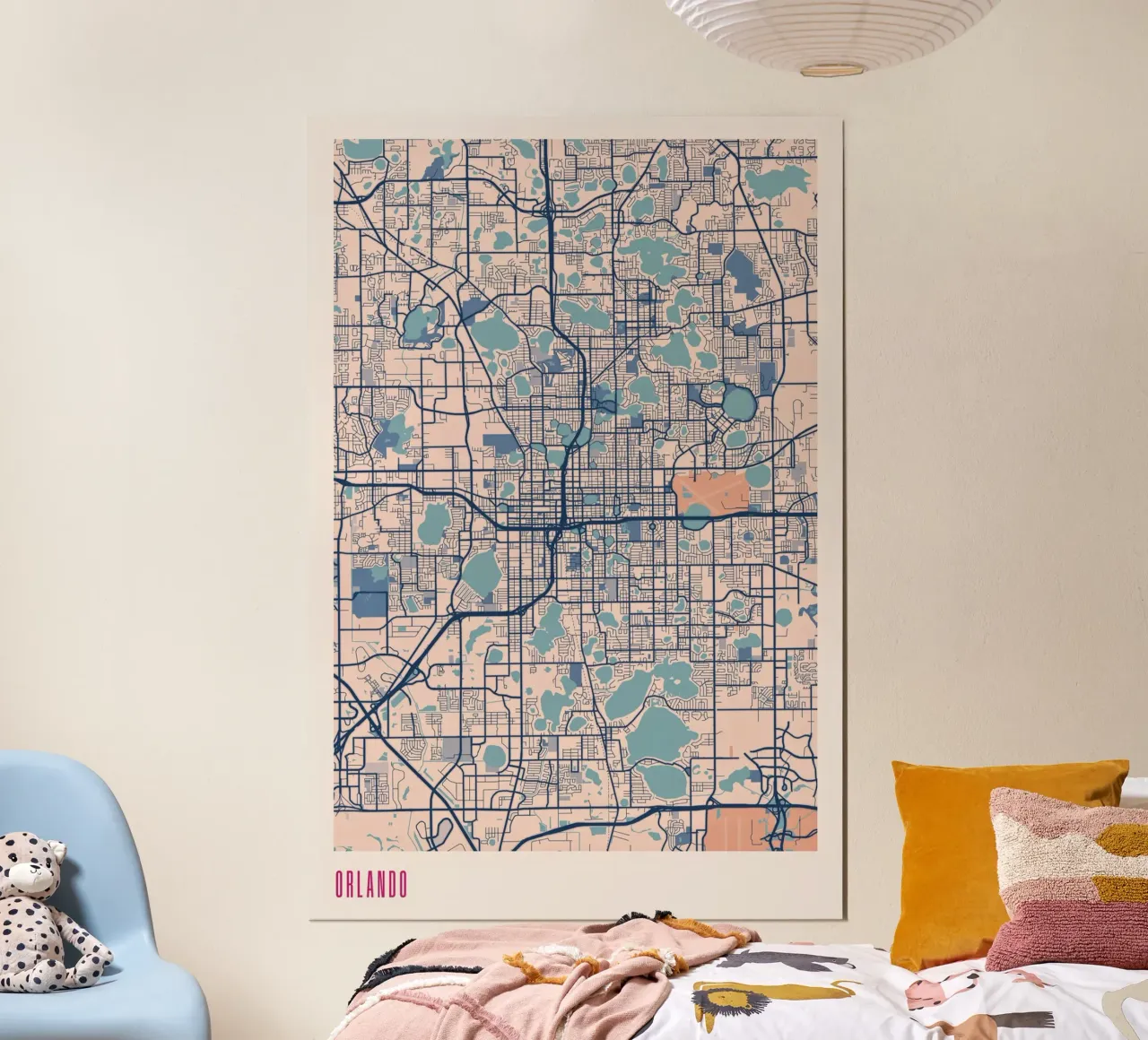 Orlando - La città dei laghi poster con telaio in plastica da MOOODZART