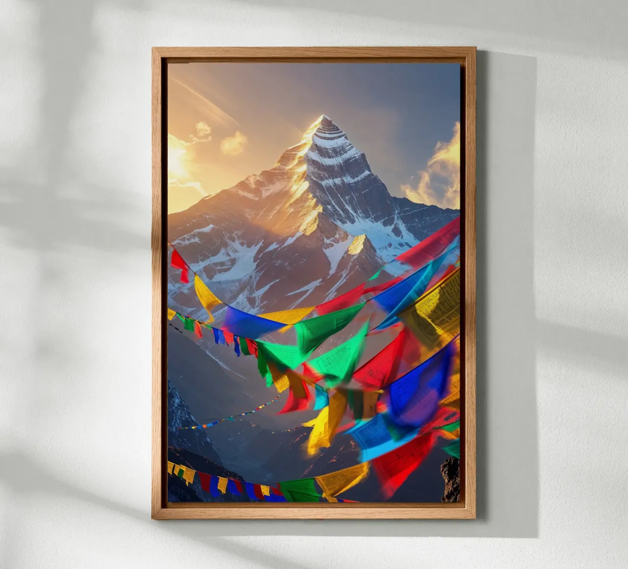Himalayan Majesty with Flowing Prayer Flags tela con Cornice a cassetta da AlbertKlee
