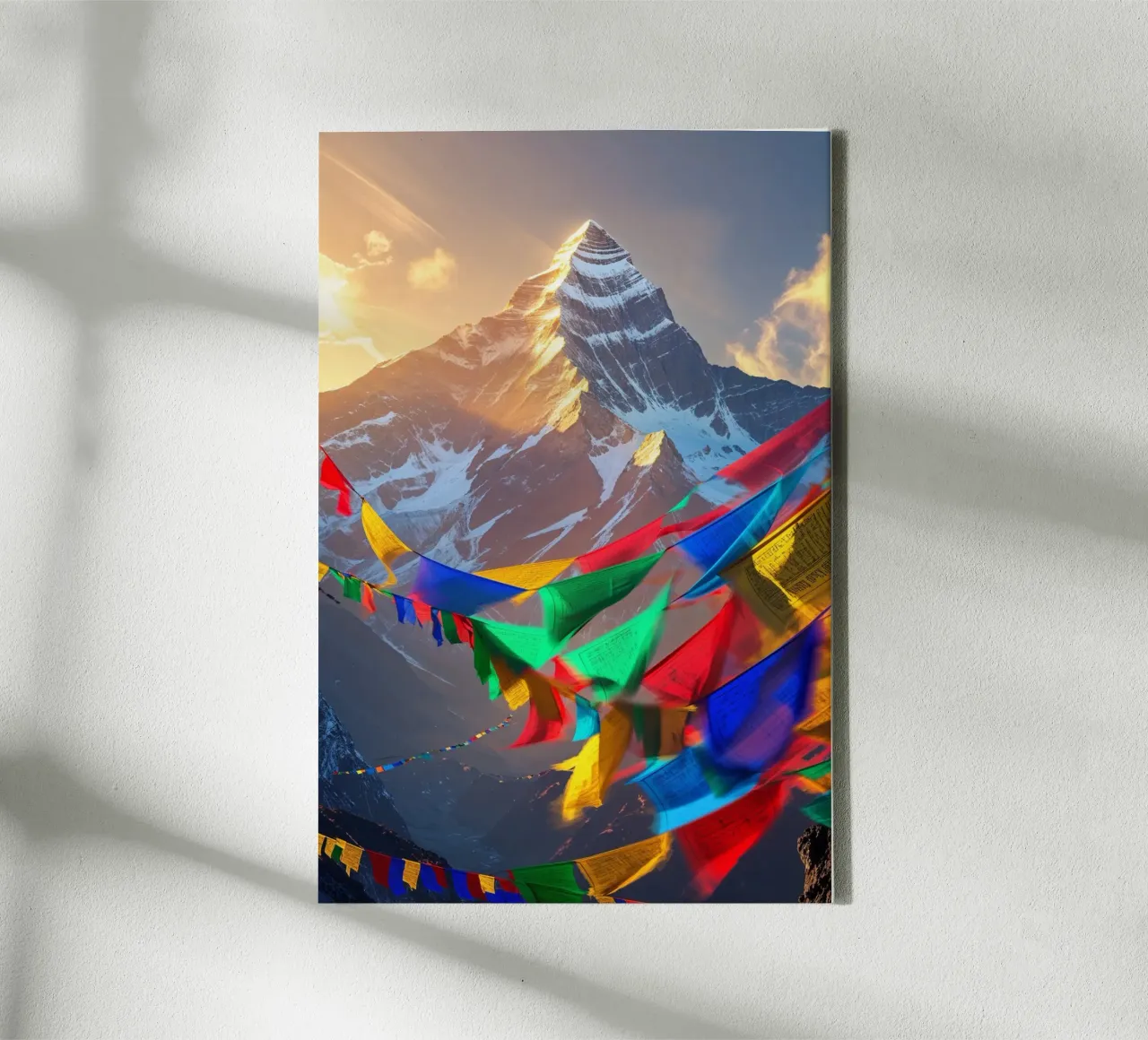 Himalayan Majesty with Flowing Prayer Flags tela con Cornice a cassetta da AlbertKlee