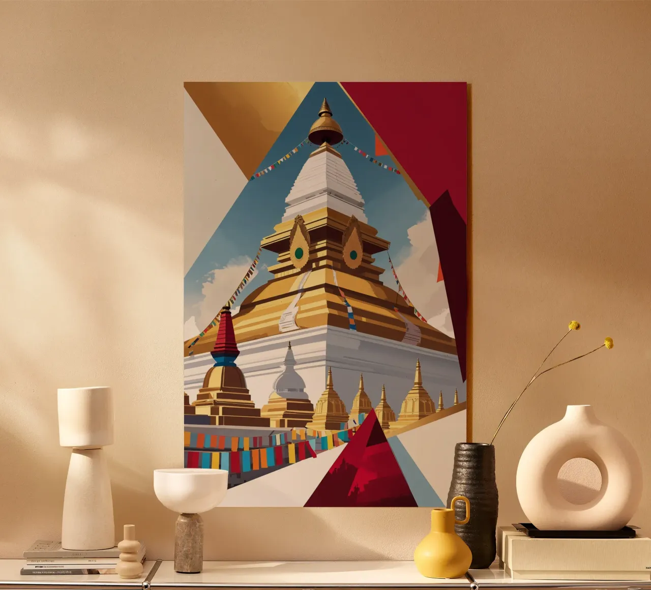 Majestic Stupa with Himalayan Backdrop plexiglass da AlbertKlee