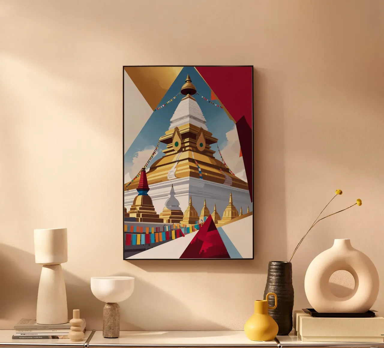 Majestic Stupa with Himalayan Backdrop alluminio dibond da AlbertKlee