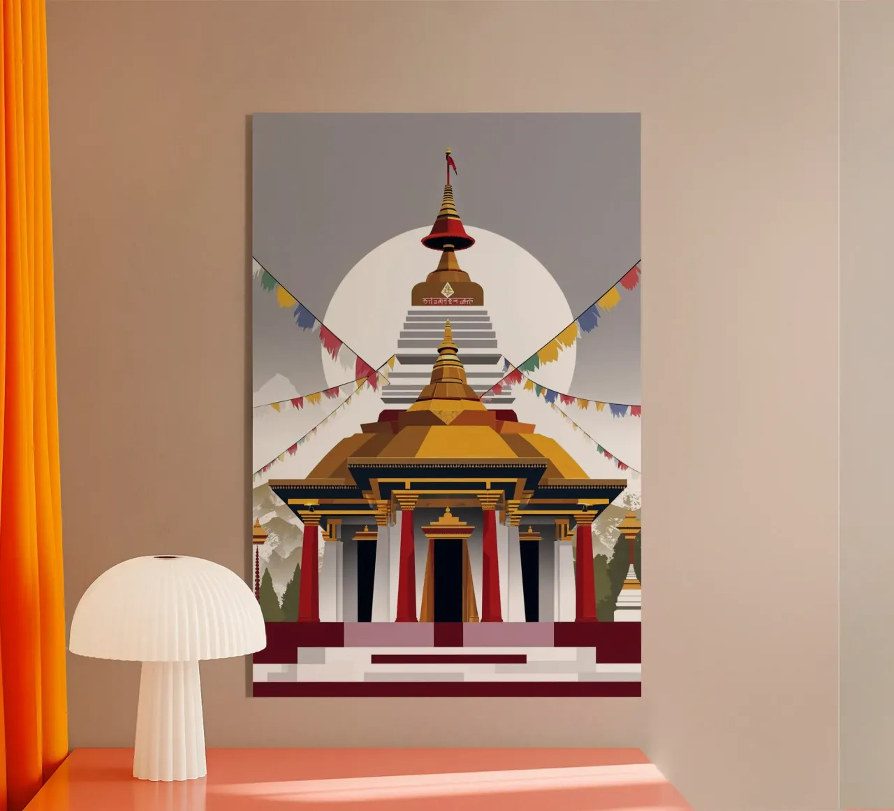 Sacred Nepalese Stupa in Abstract Art plexiglass da AlbertKlee