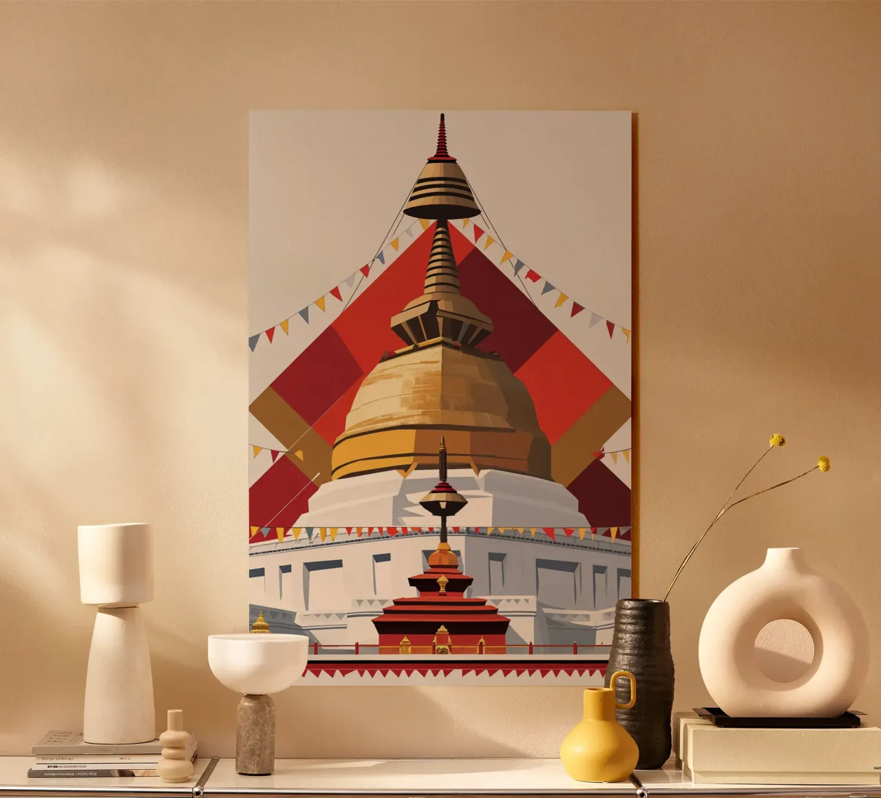 Golden Stupa with Sacred Geometry plexiglass da AlbertKlee