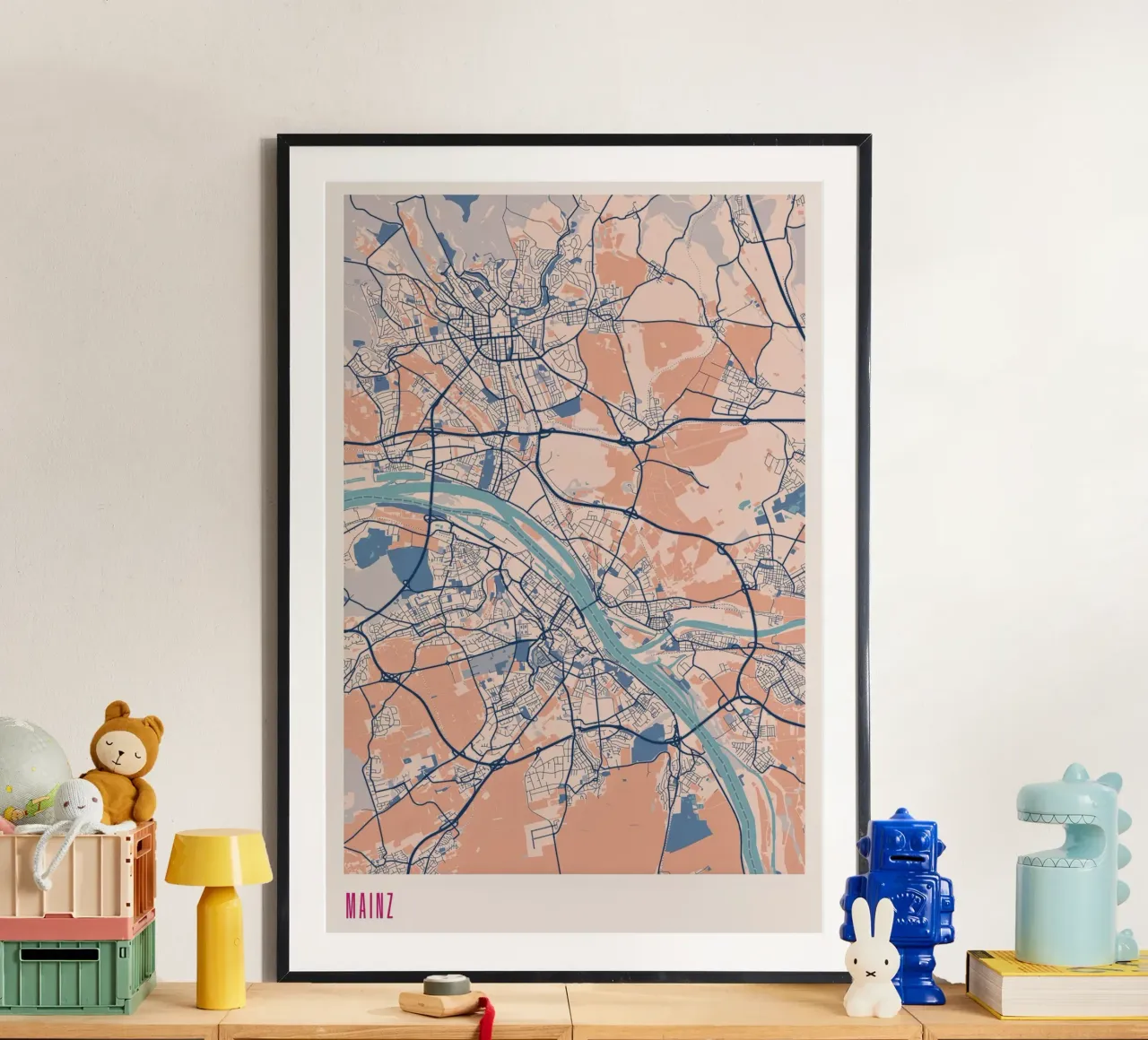 Metropoli renana Magonza poster con telaio in plastica da MOOODZART