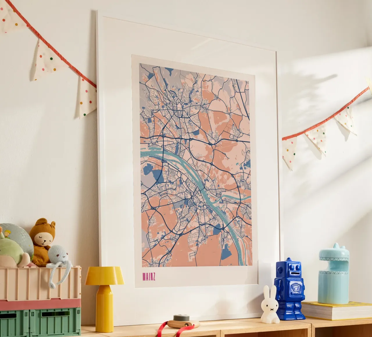 Metropoli renana Magonza poster con telaio in plastica da MOOODZART