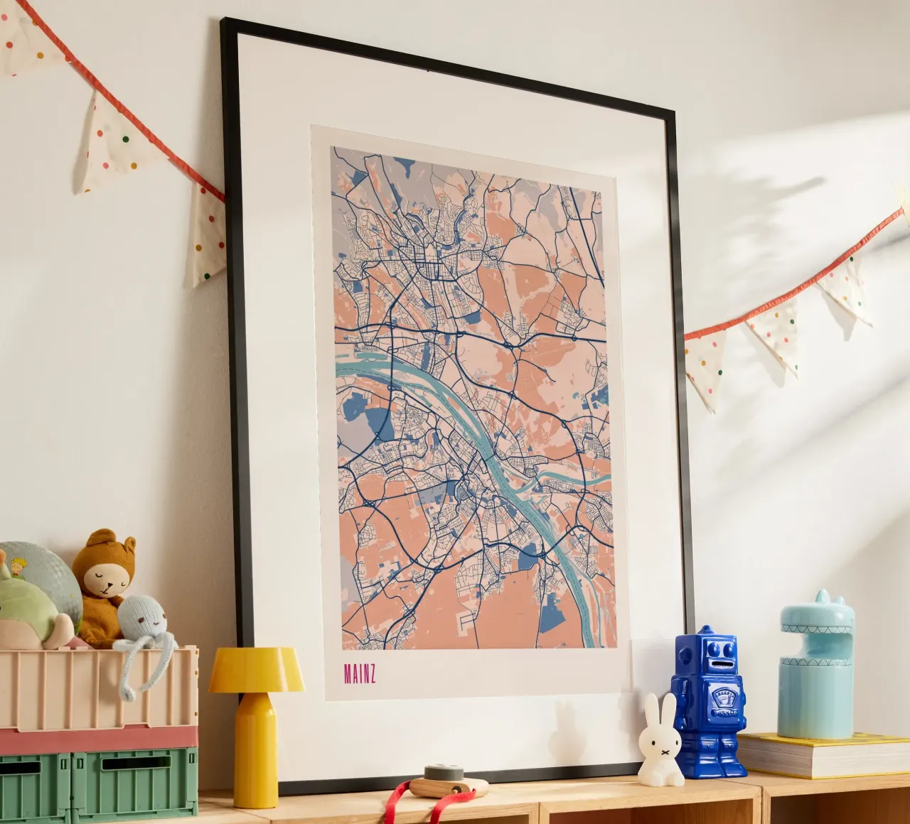 Metropoli renana Magonza poster con telaio in plastica da MOOODZART