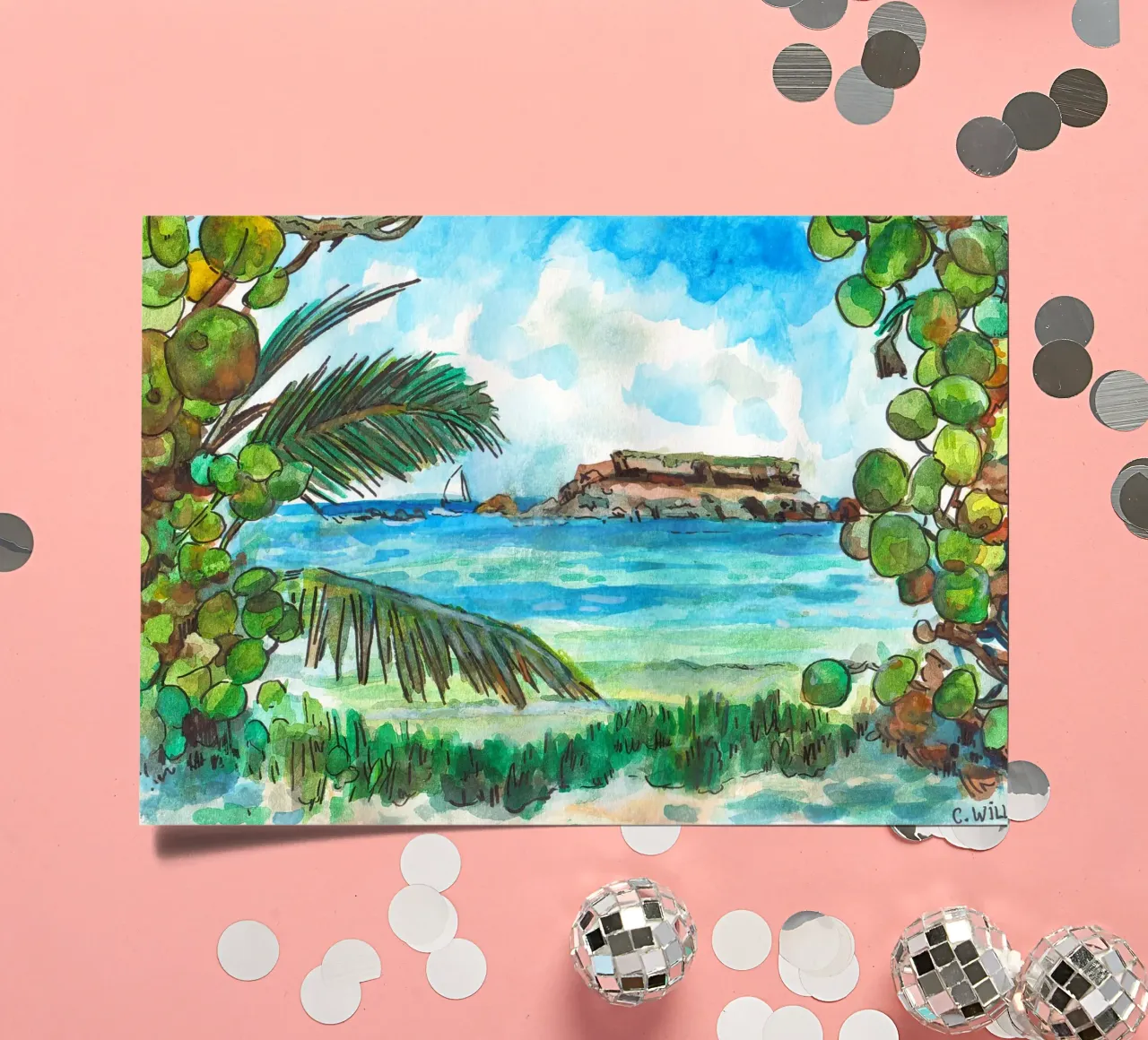 Table du diable, Martinique sticker sheet by C.WILL